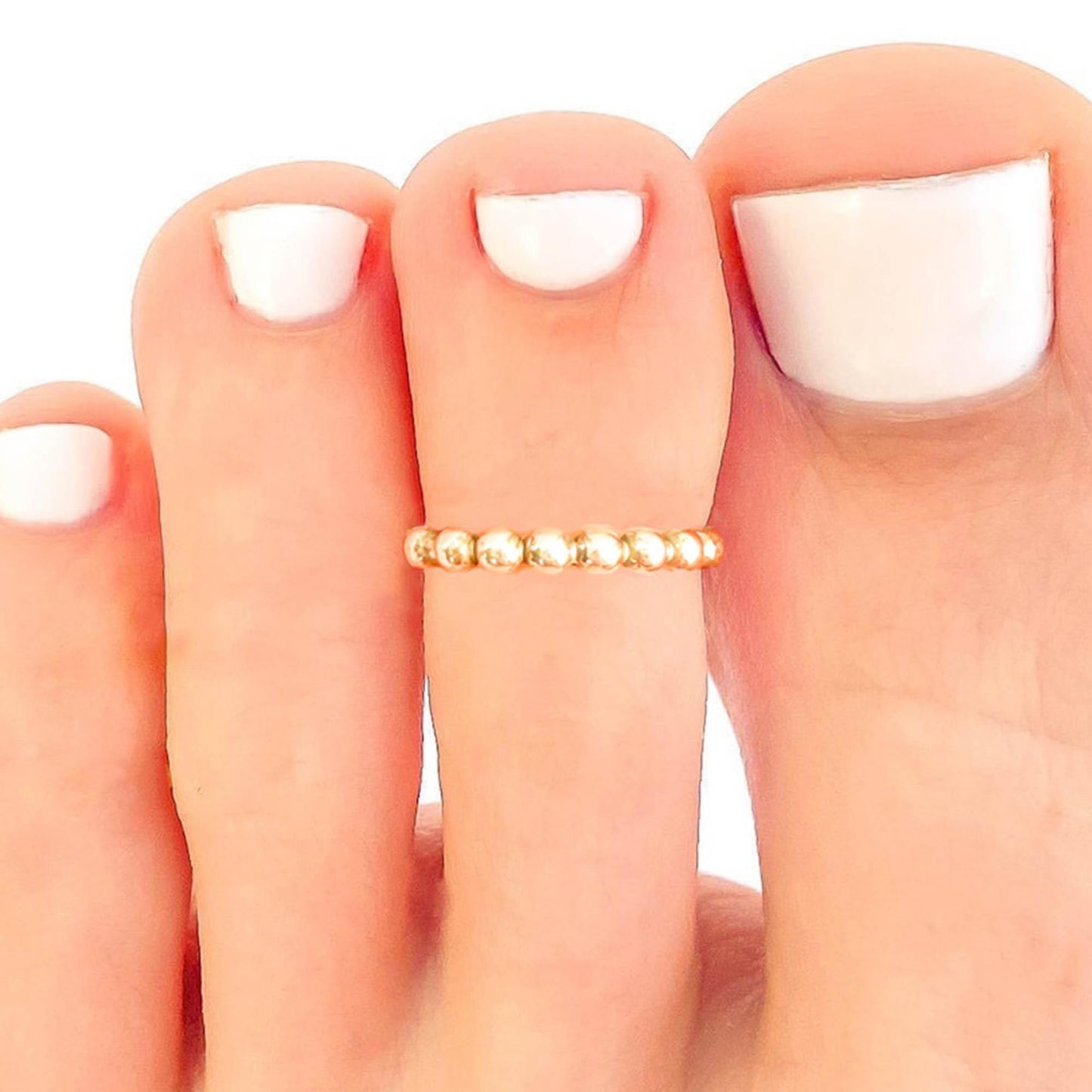 Bead Toe Ring, Sterling Silver