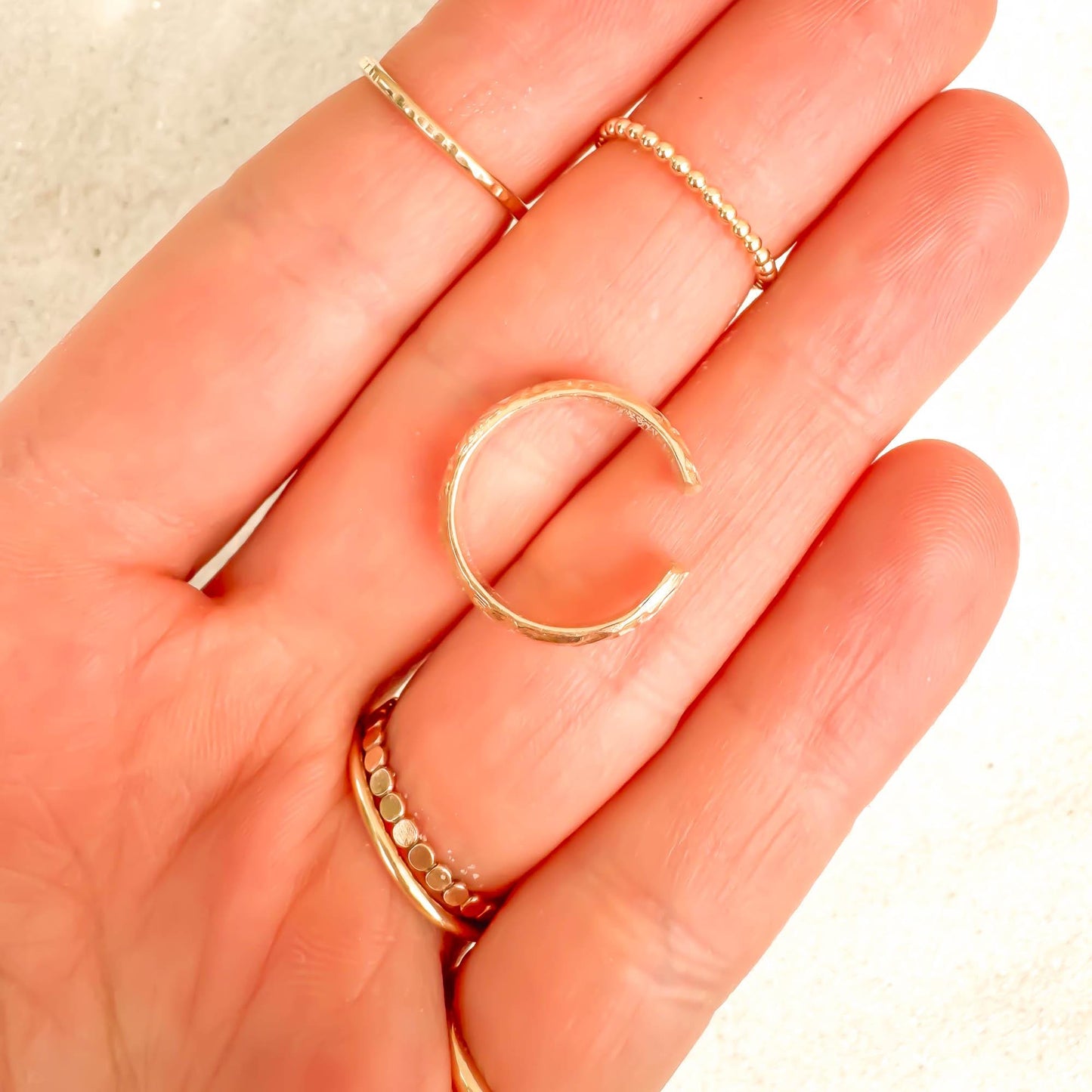 Floral Engraved Toe Ring, 14K Gold Filled