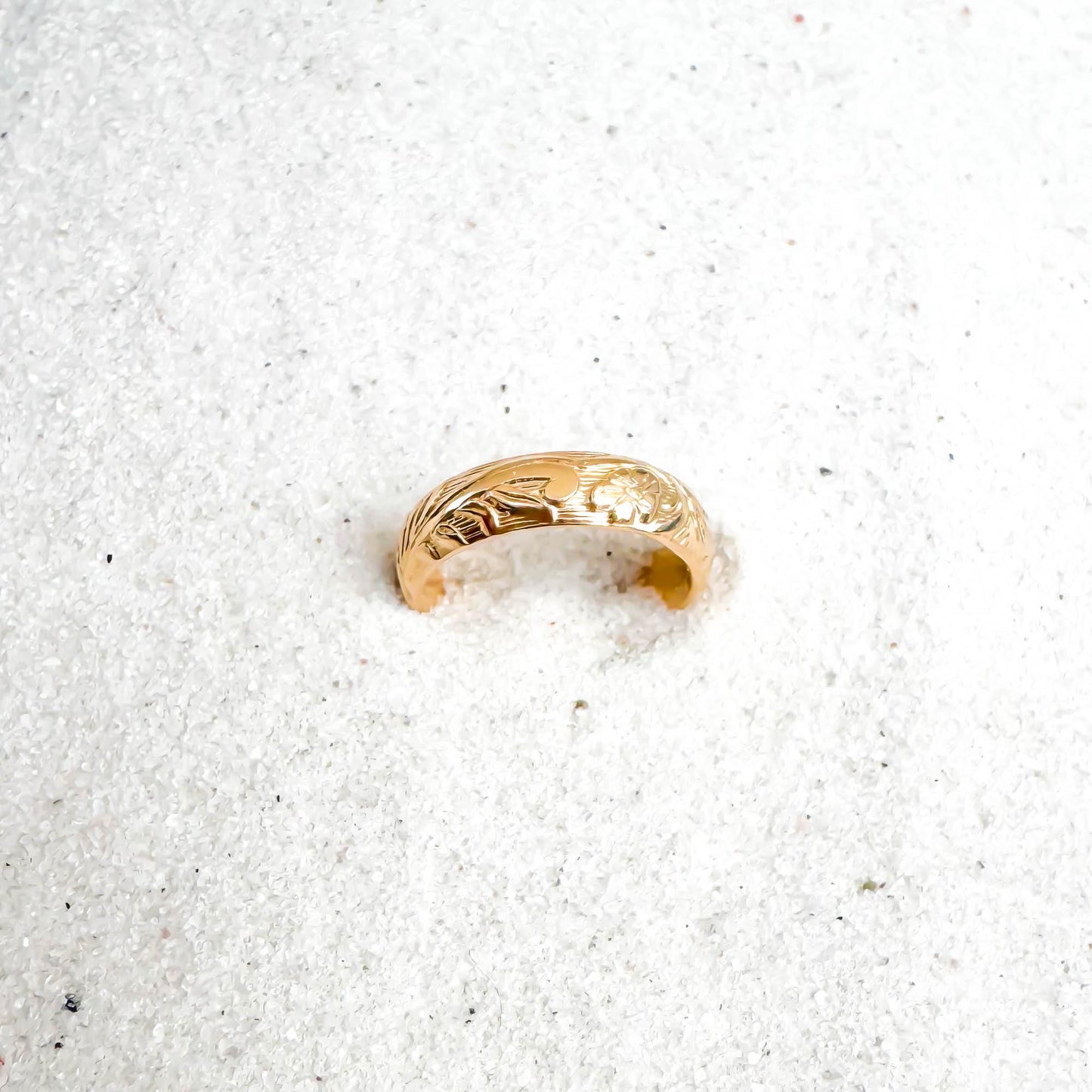 Floral Engraved Toe Ring, 14K Gold Filled