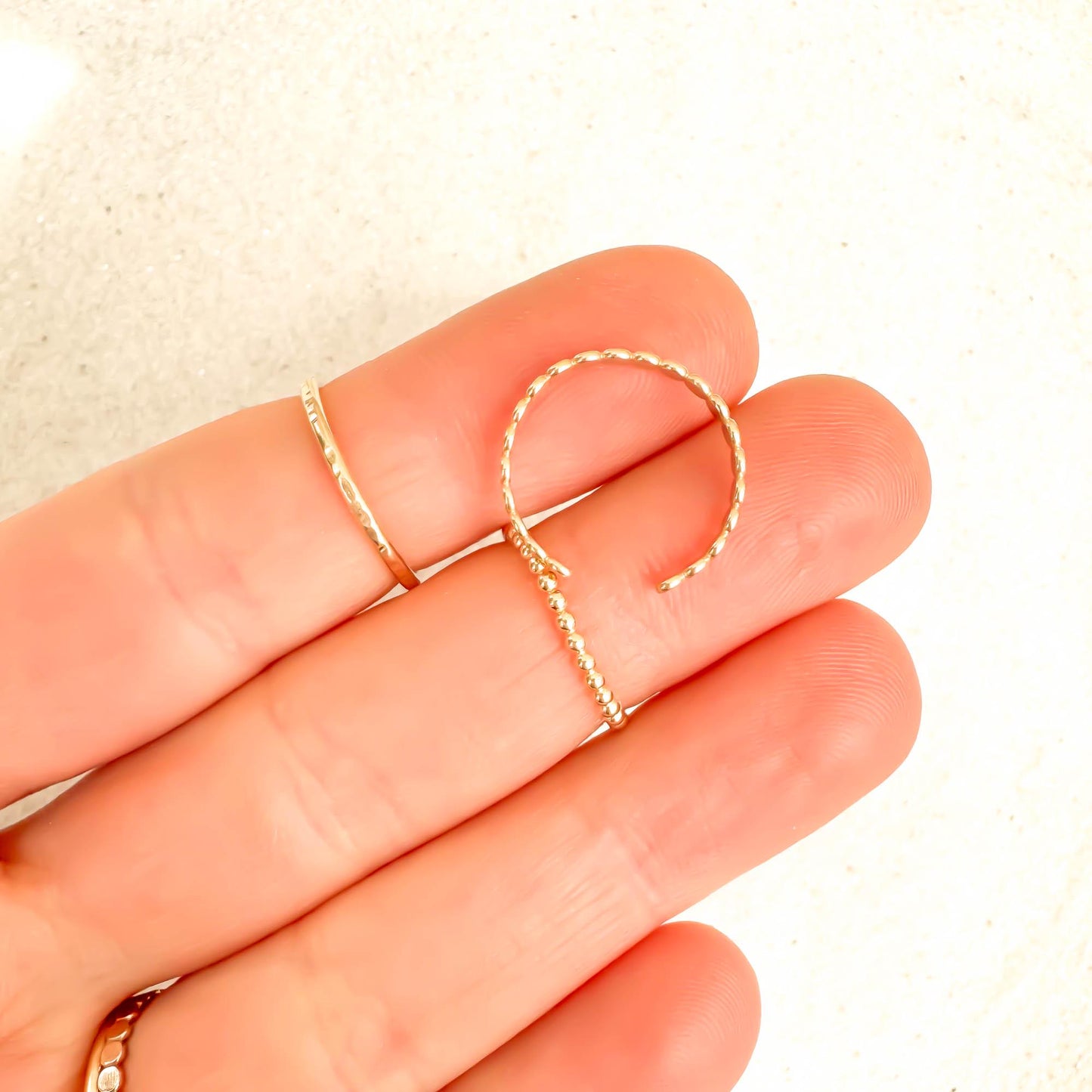Dainty Flat Bead Toe Ring, 14K Gold Filled