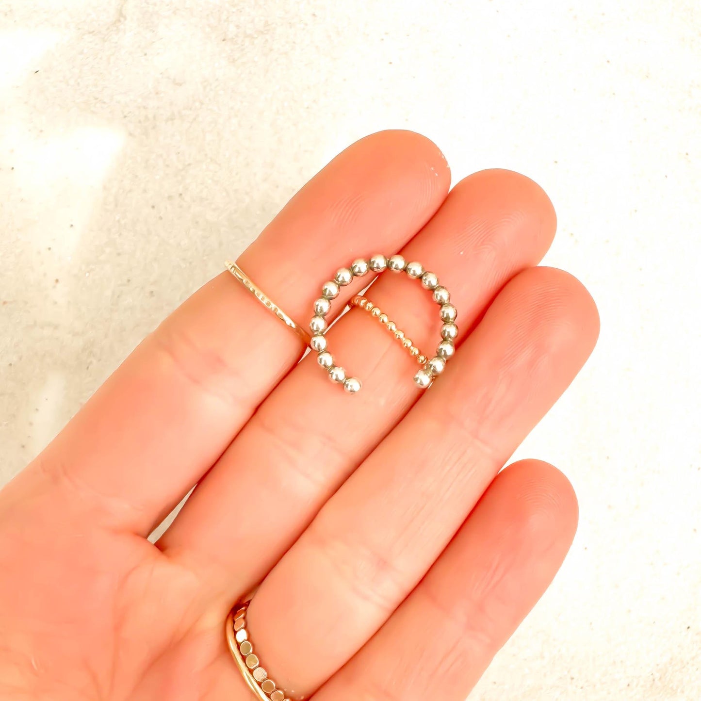 Bead Toe Ring, Sterling Silver