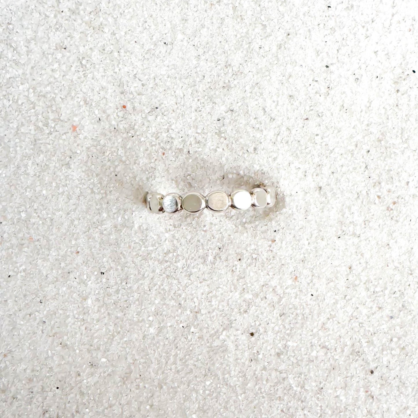 Flat Bead Toe Ring, Sterling Silver