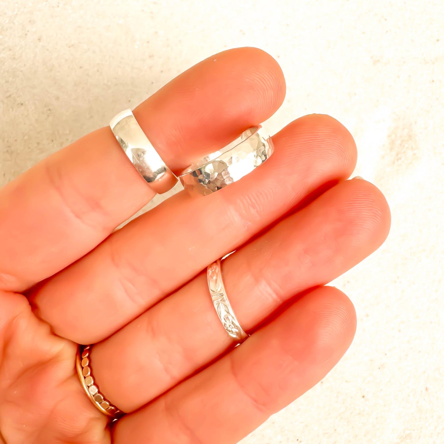 Hammered Domed Toe Ring, Sterling Silver