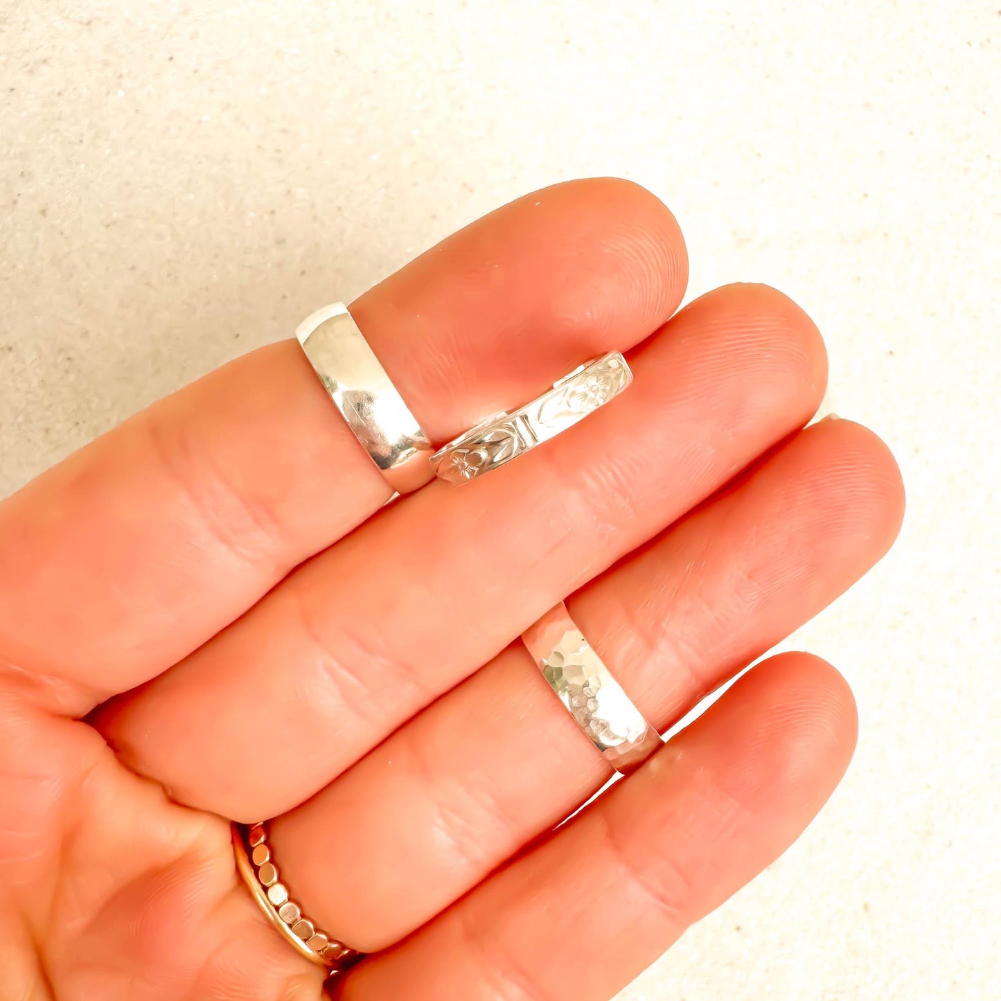 Floral Toe Ring, Sterling Silver