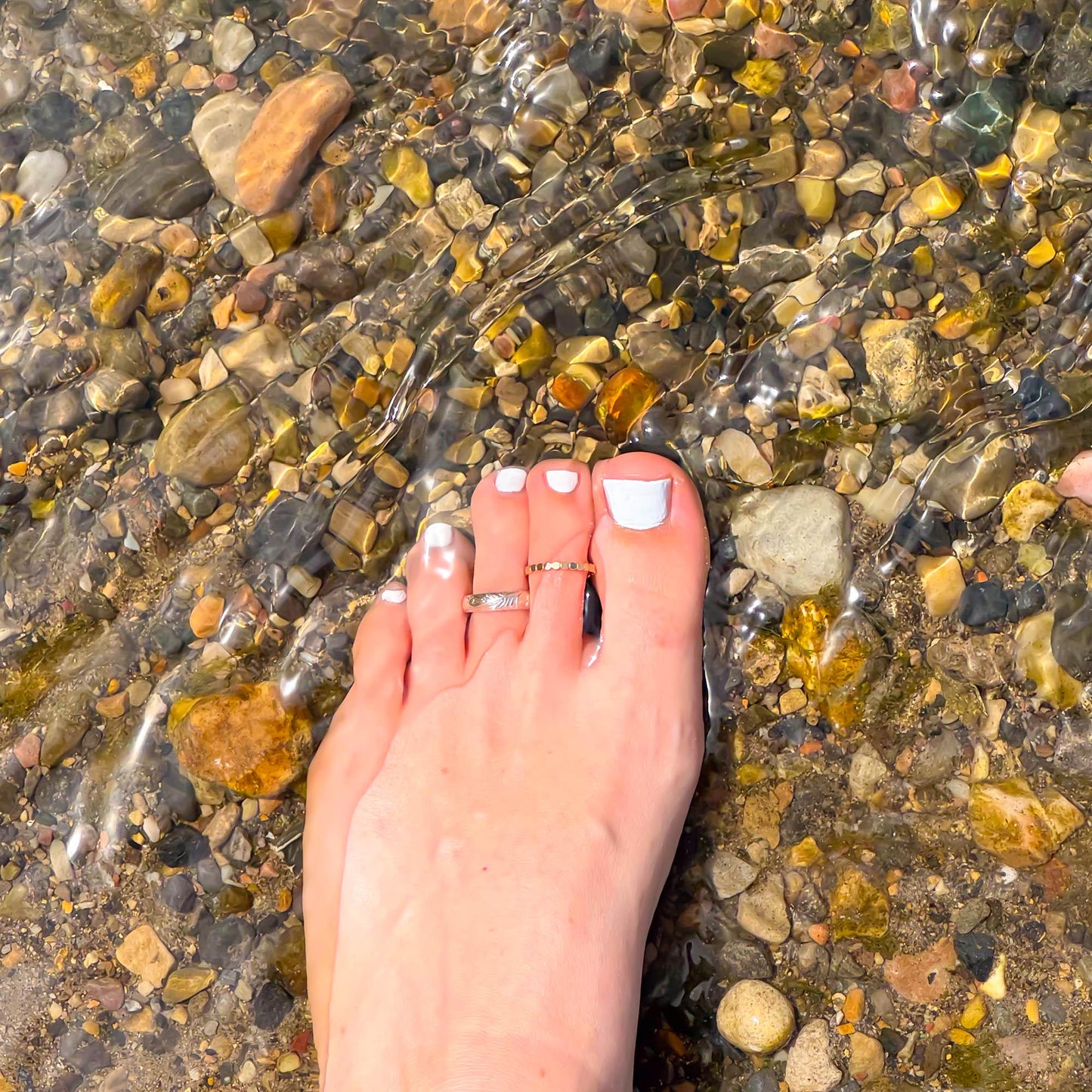 Floral Engraved Toe Ring, Sterling Silver