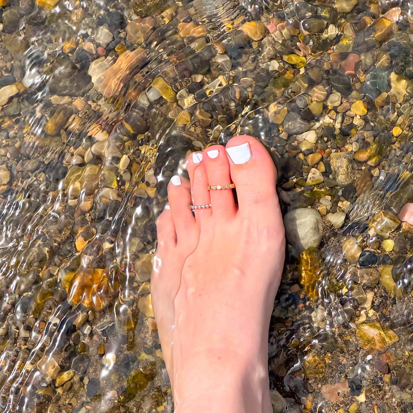 Bead Toe Ring, Sterling Silver