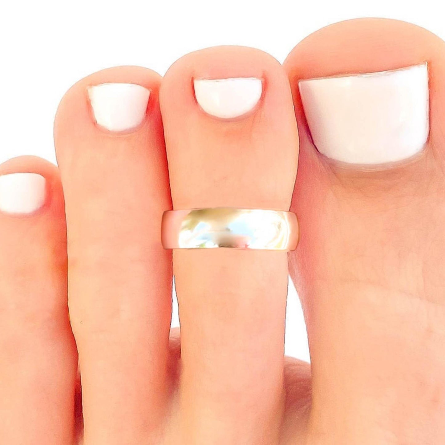 Thick Domed Toe Ring, Sterling Silver