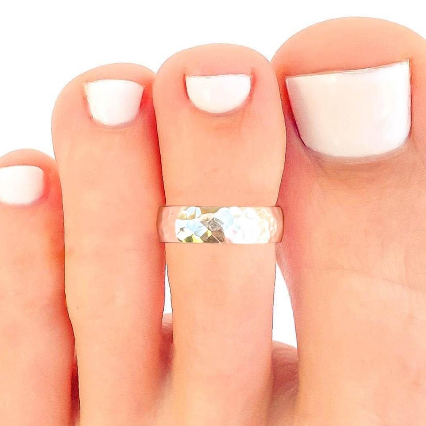 Hammered Domed Toe Ring, Sterling Silver