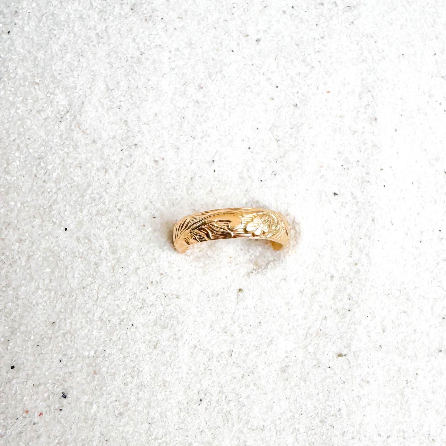 Floral Engraved Toe Ring, 14K Gold Filled