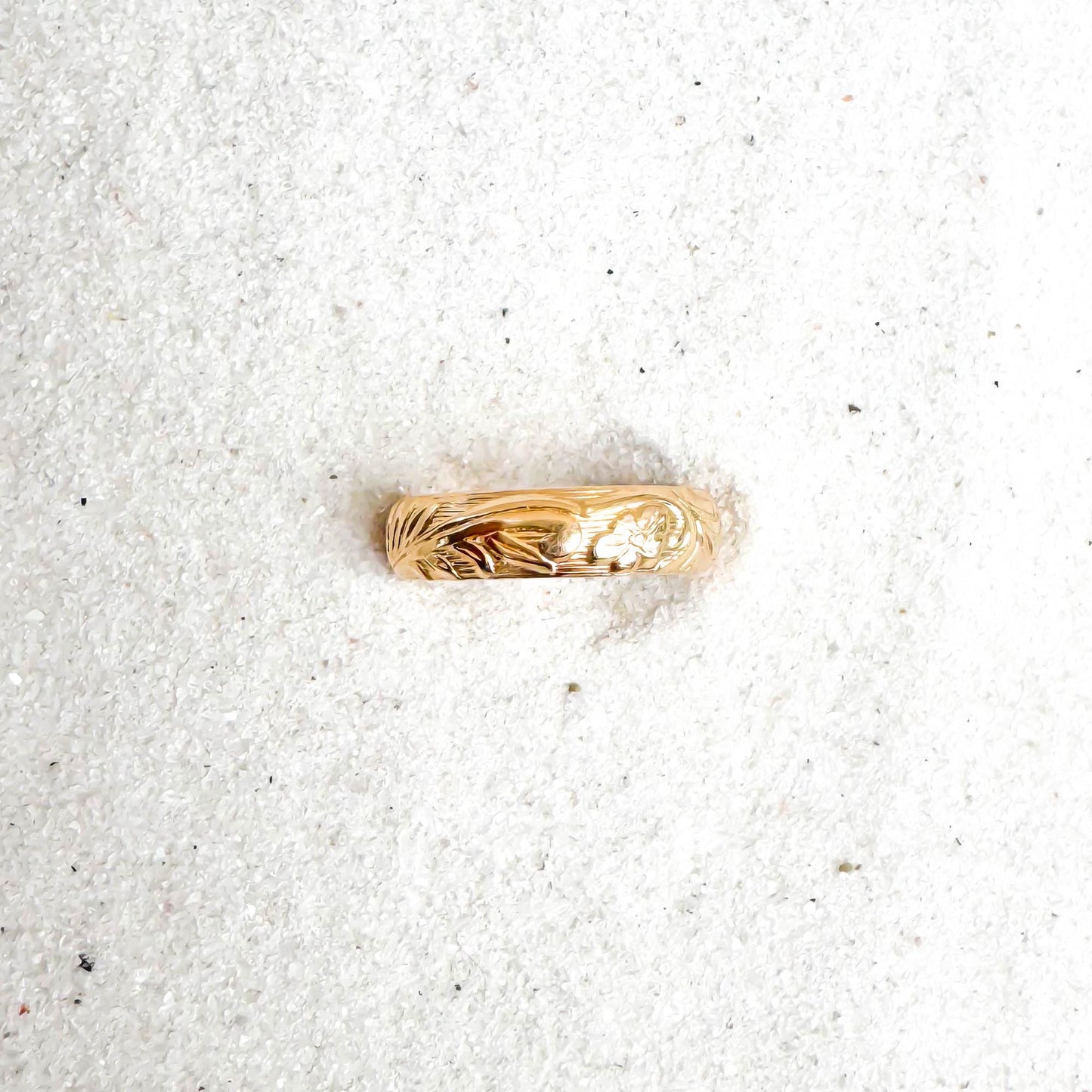 Floral Engraved Toe Ring, 14K Gold Filled