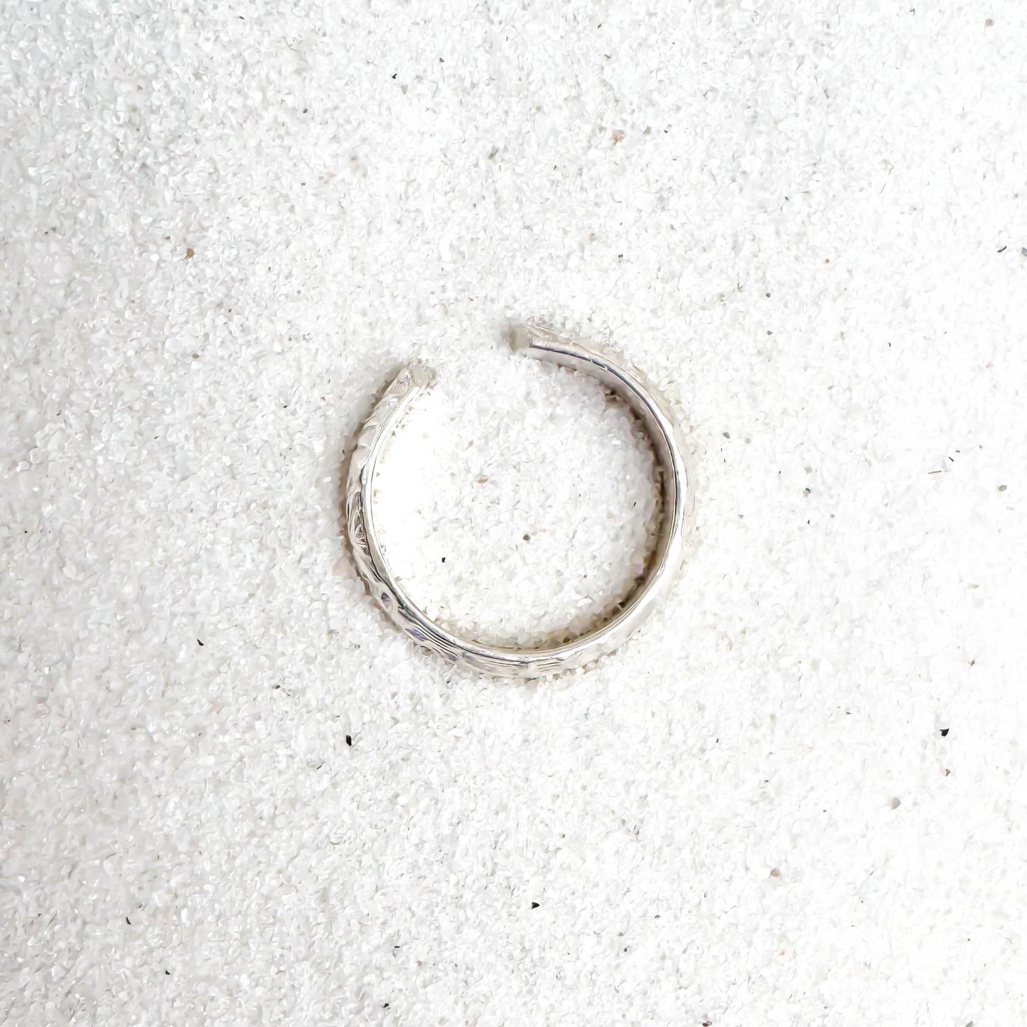 Floral Engraved Toe Ring, Sterling Silver