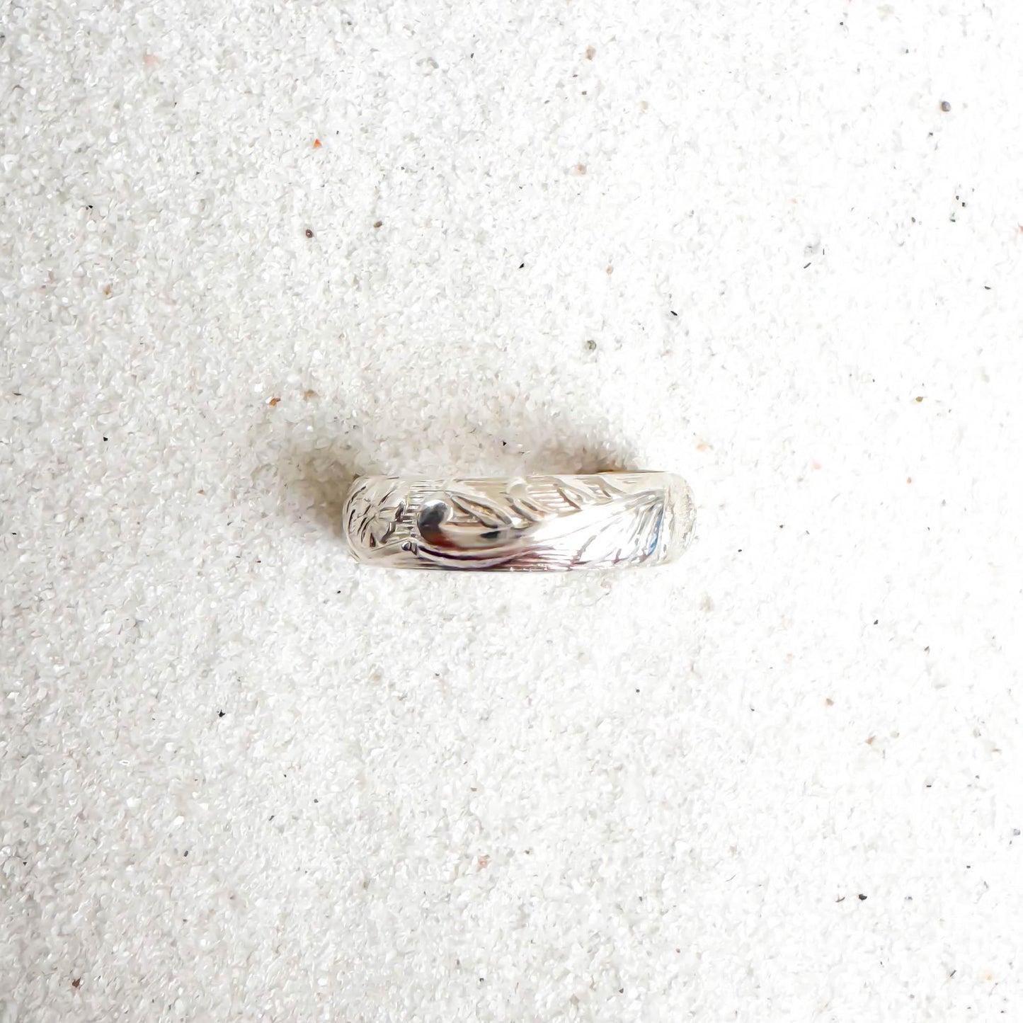 Floral Engraved Toe Ring, Sterling Silver