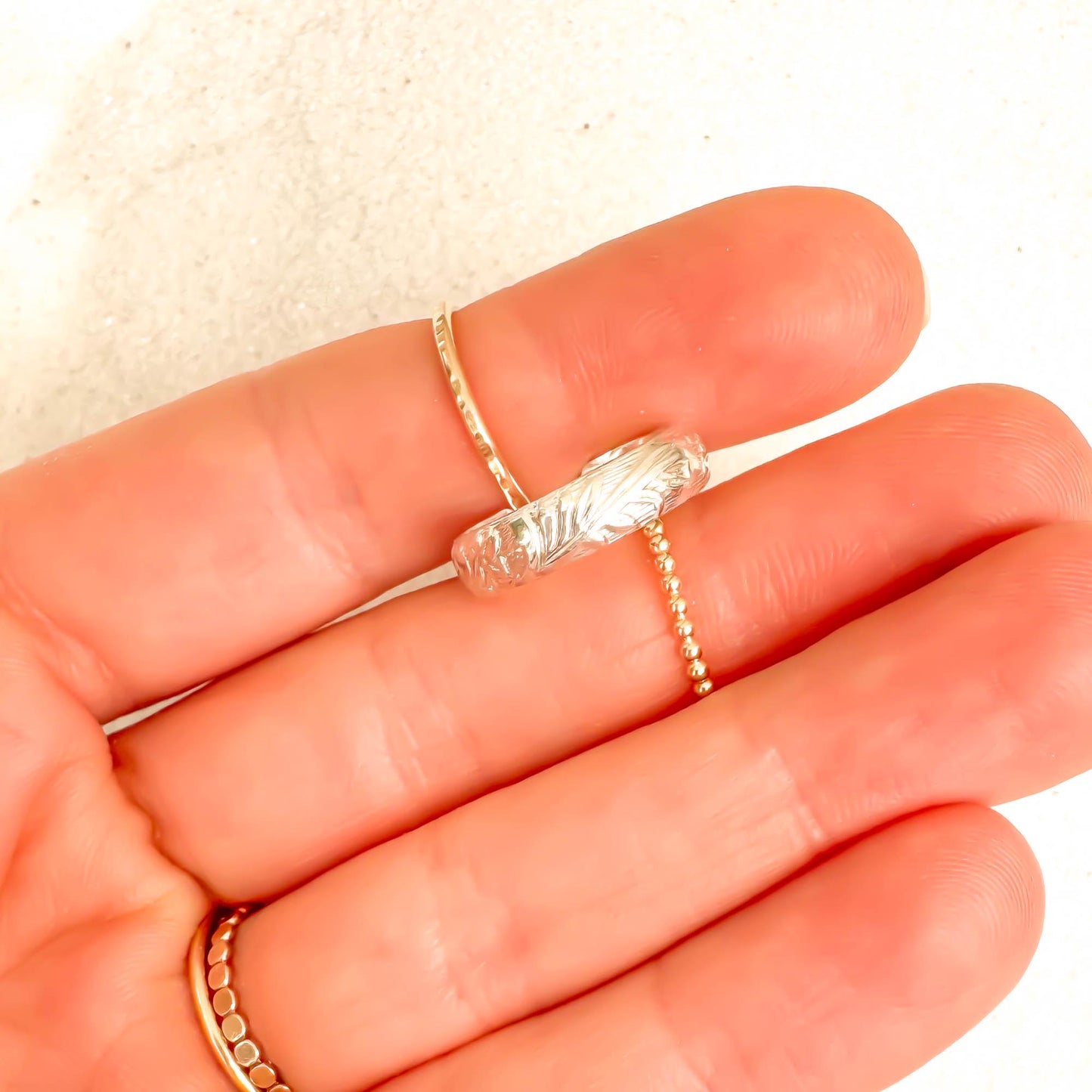 Floral Engraved Toe Ring, Sterling Silver