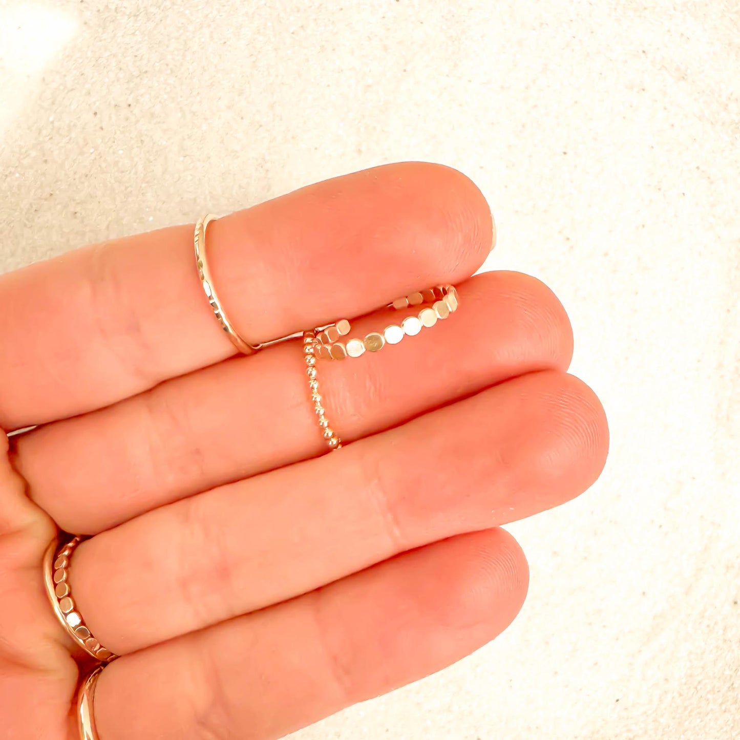 Dainty Flat Bead Toe Ring, 14K Gold Filled