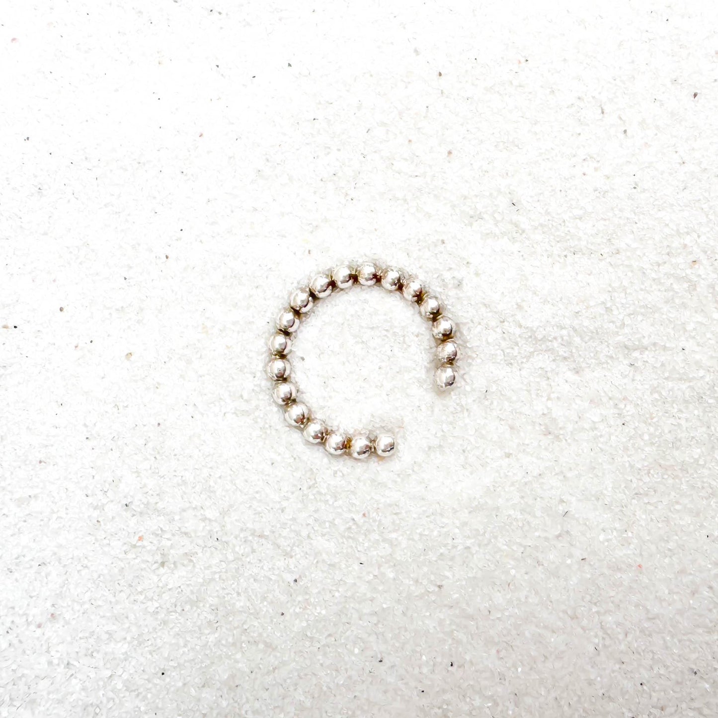 Bead Toe Ring, Sterling Silver
