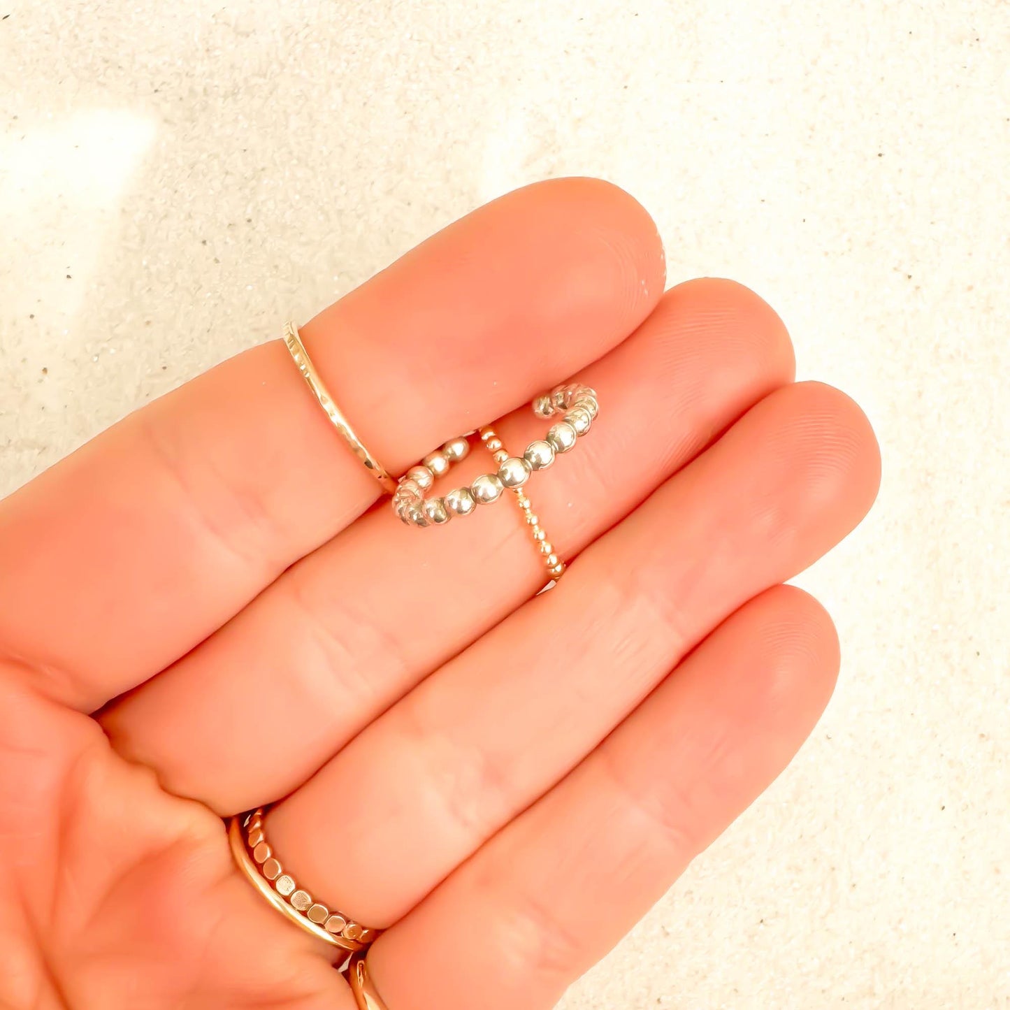 Bead Toe Ring, Sterling Silver