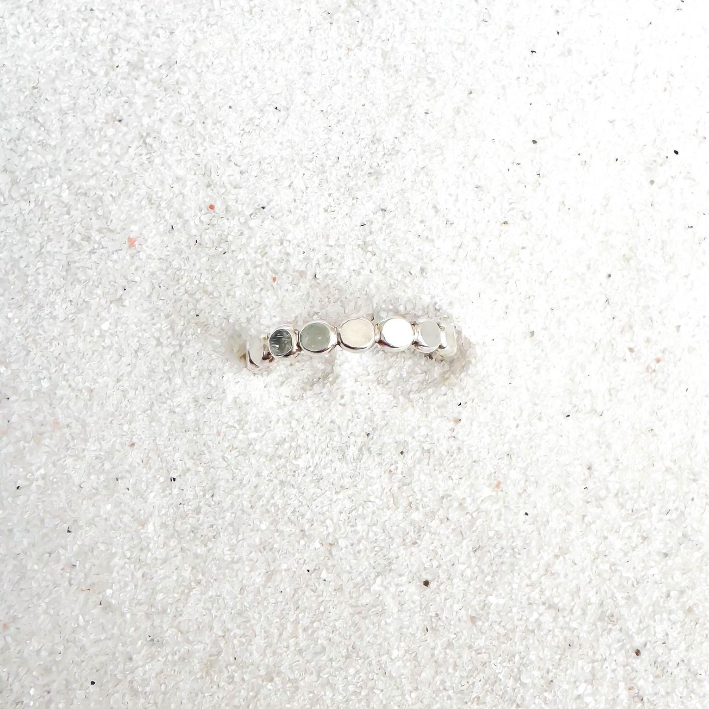 Flat Bead Toe Ring, Sterling Silver