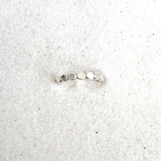 Flat Bead Toe Ring, Sterling Silver