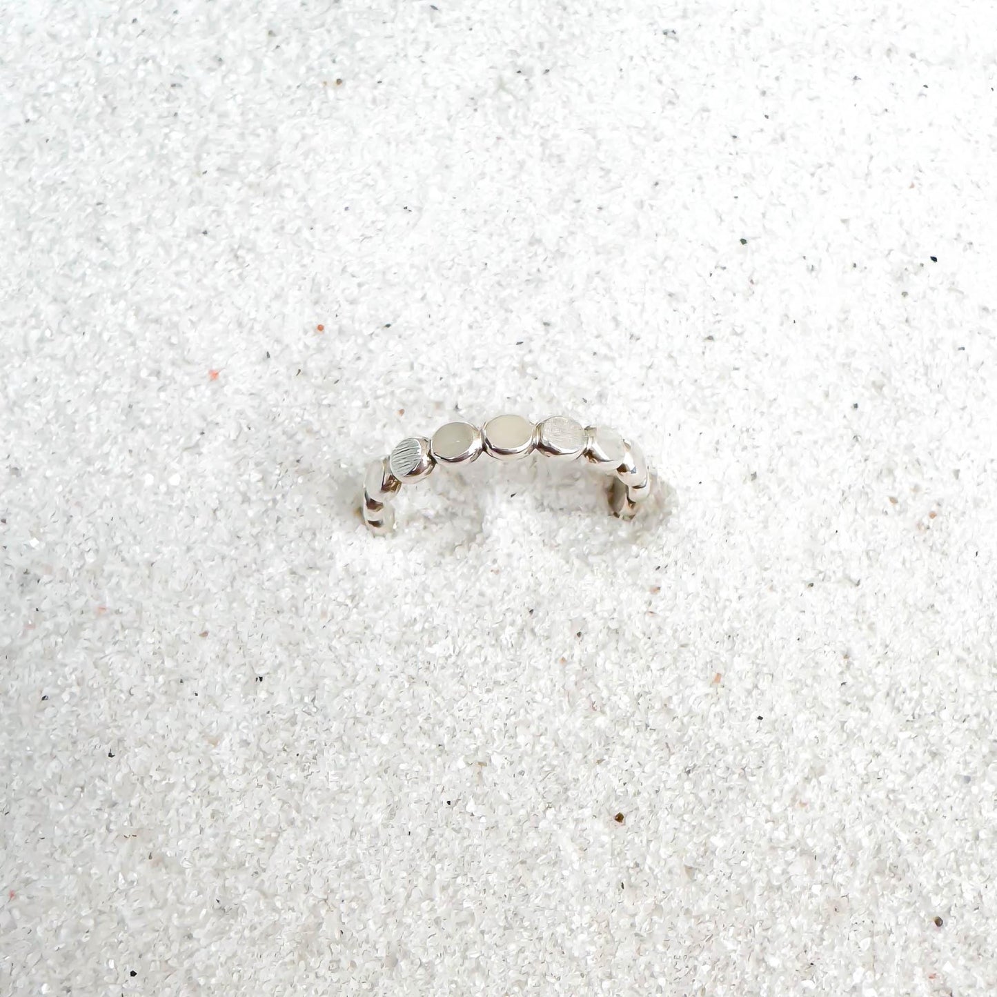 Flat Bead Toe Ring, Sterling Silver