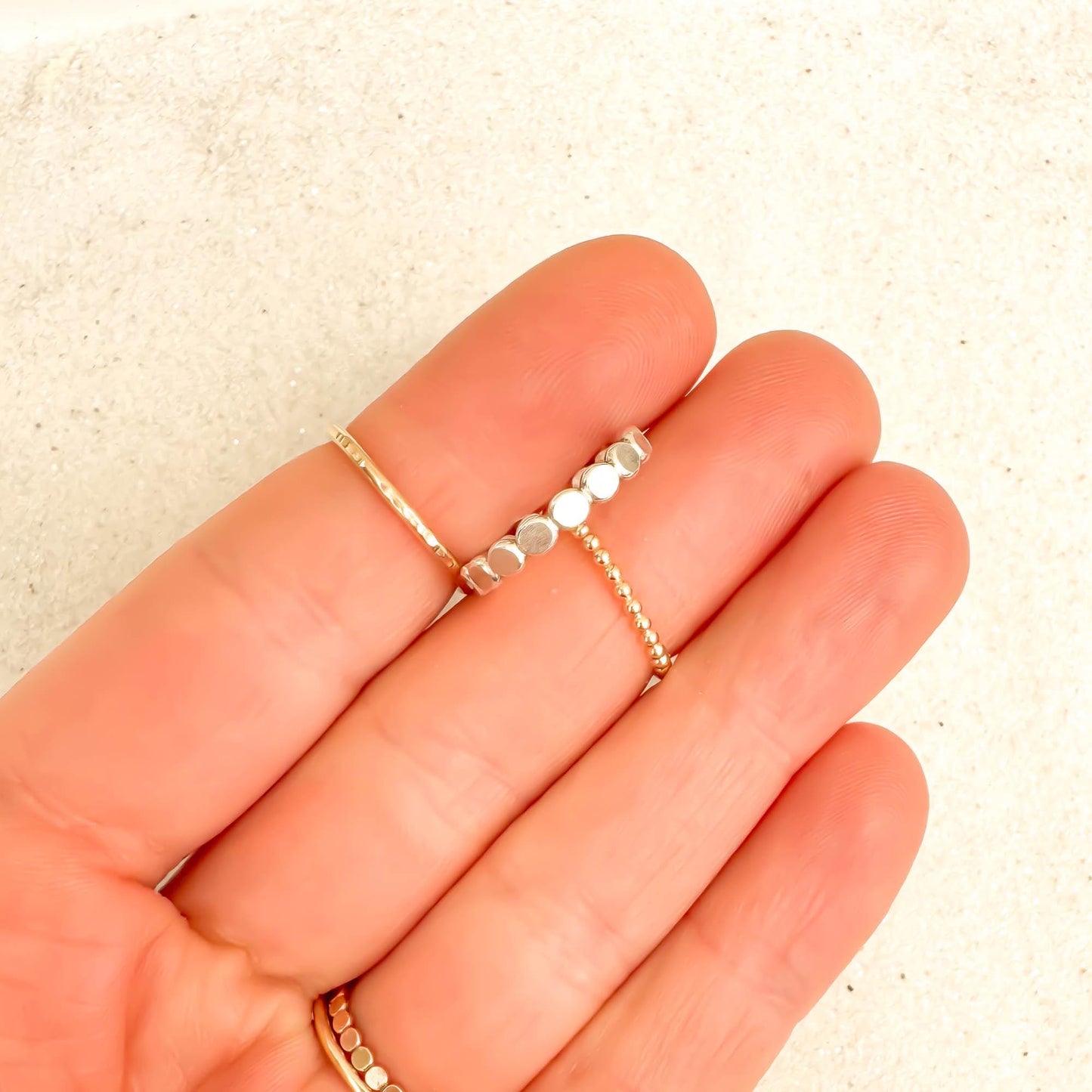 Flat Bead Toe Ring, Sterling Silver