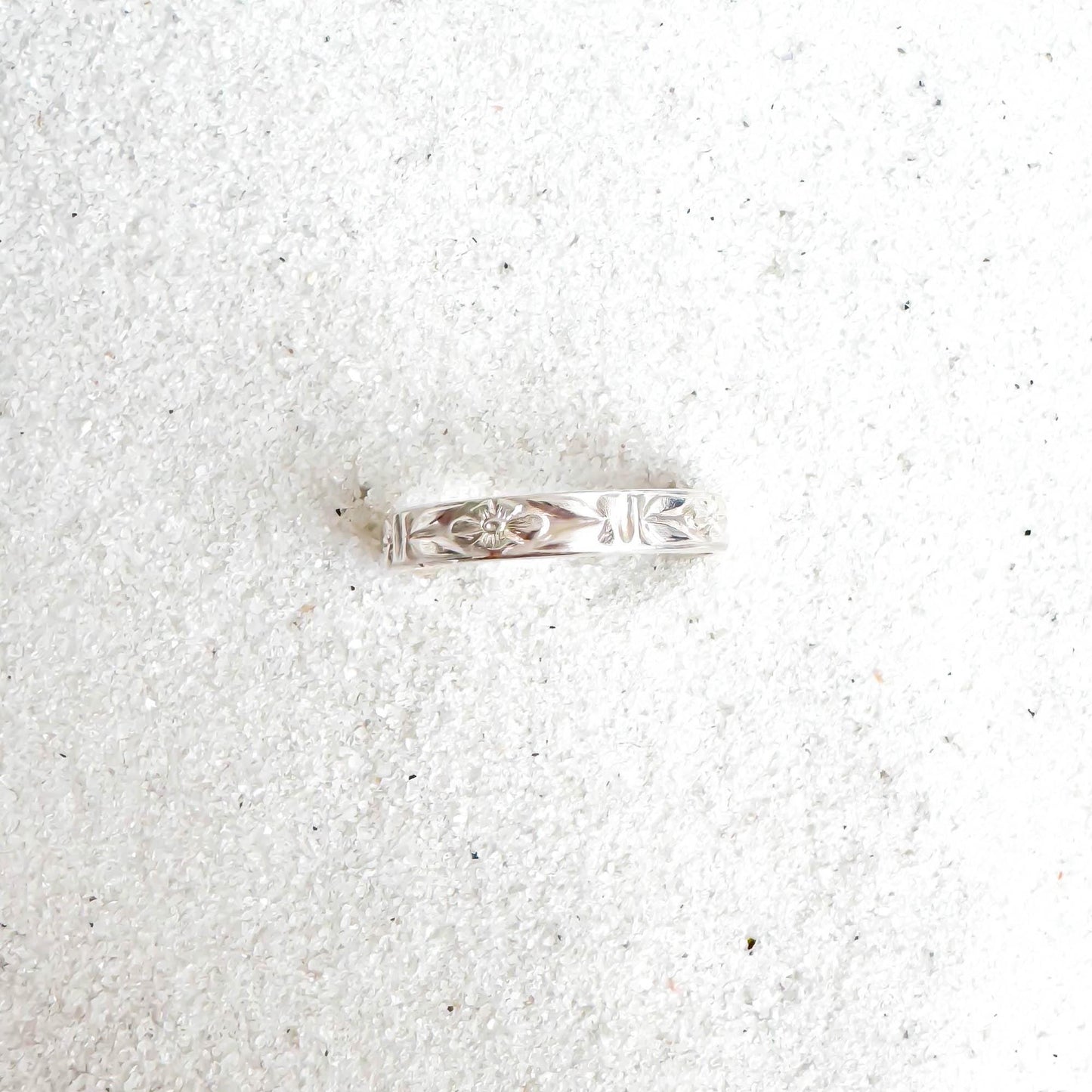 Floral Toe Ring, Sterling Silver