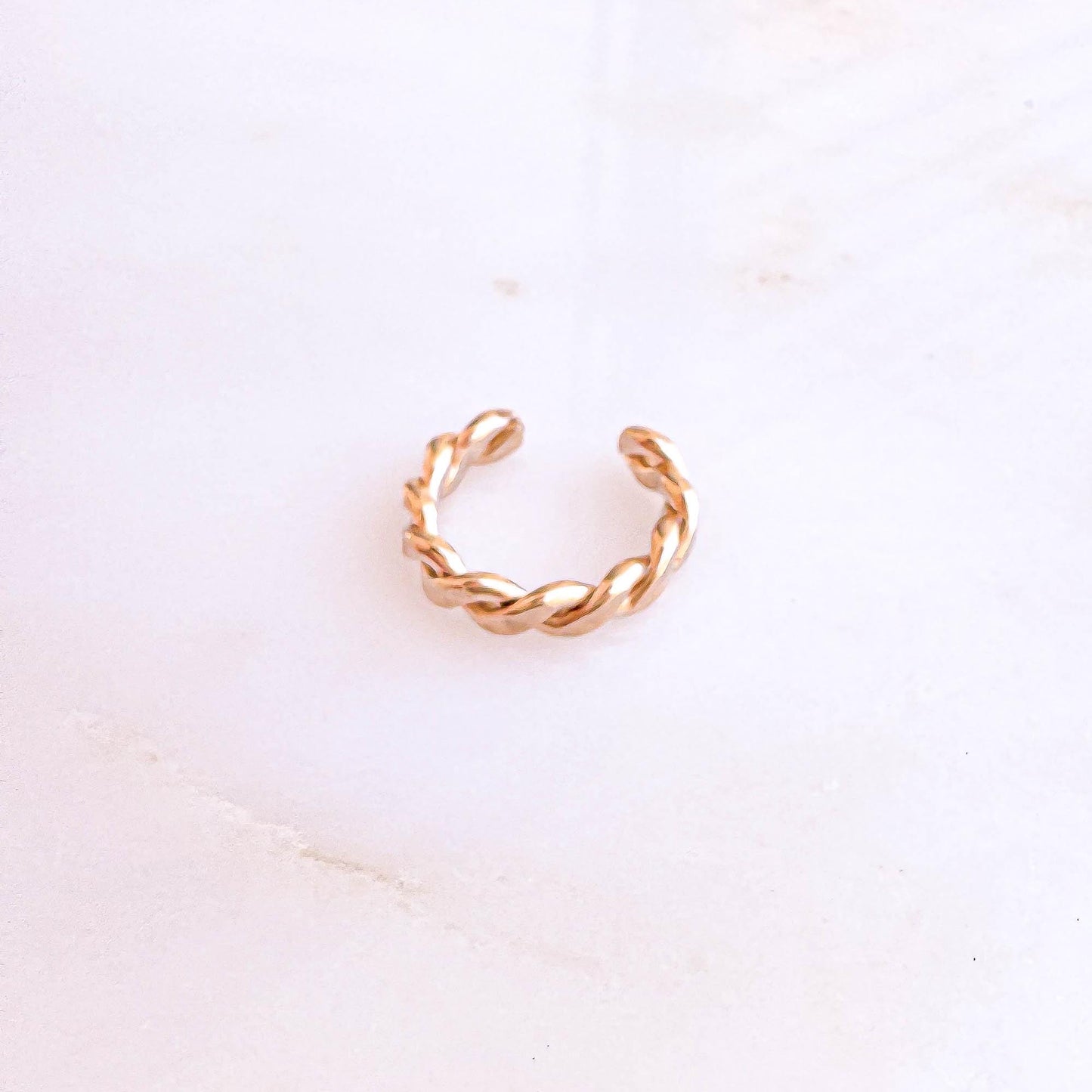 Conch Twist Ear Cuff, 14K Rose Gold Filled