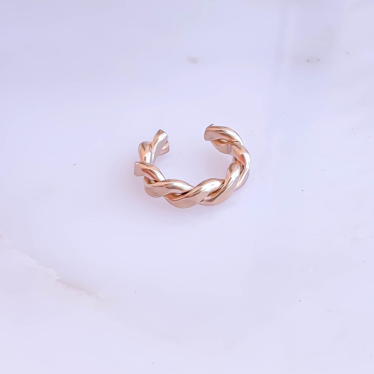 Twist Ear Cartilage Ear Cuff, 14K Rose Gold Filled