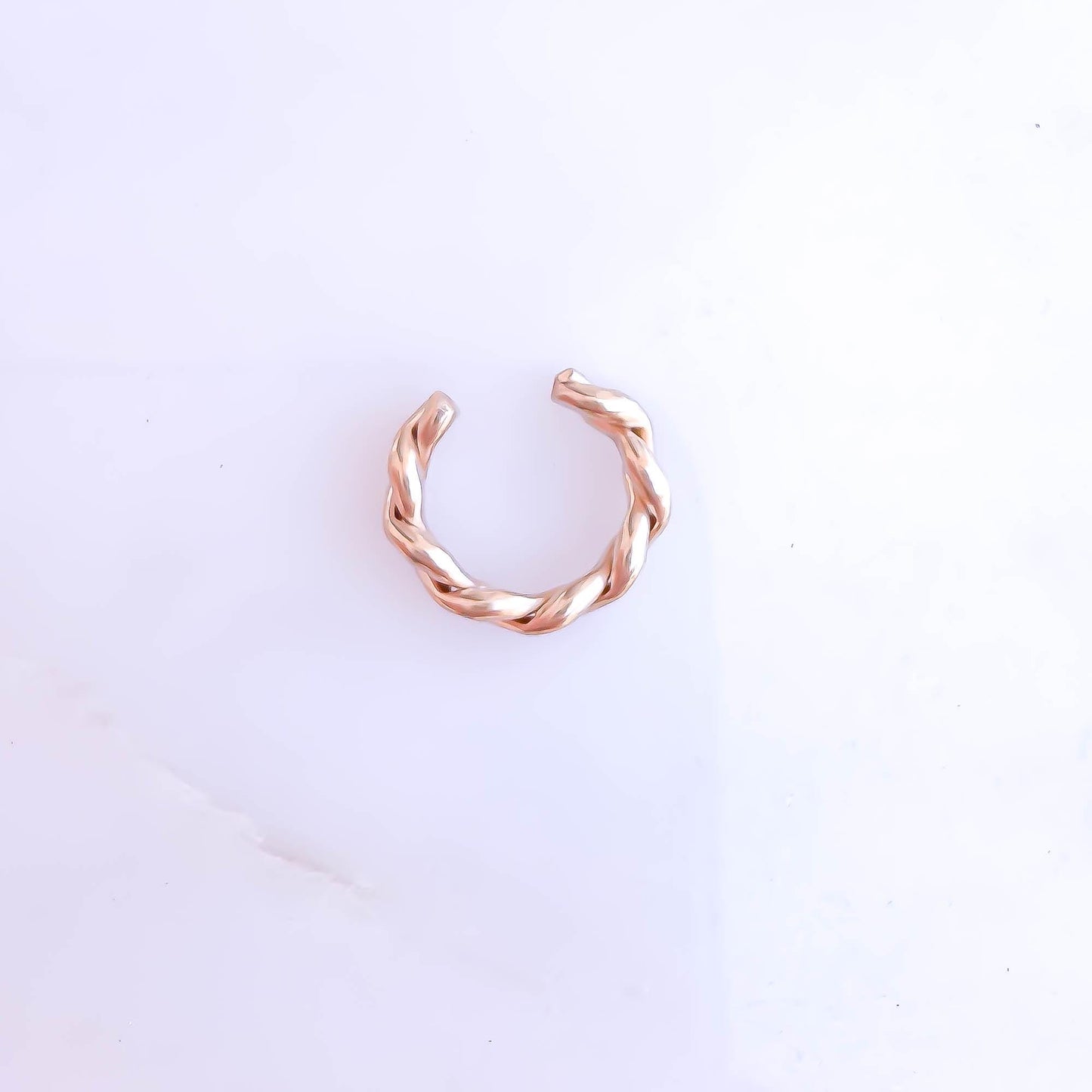 Twist Ear Cartilage Ear Cuff, 14K Rose Gold Filled