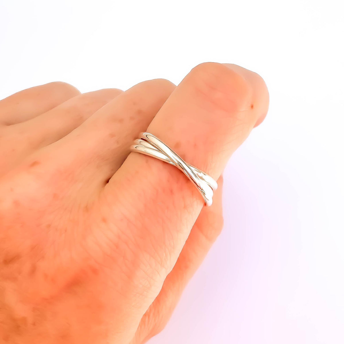 Triple Band Fidget Ring 925 Sterling Silver