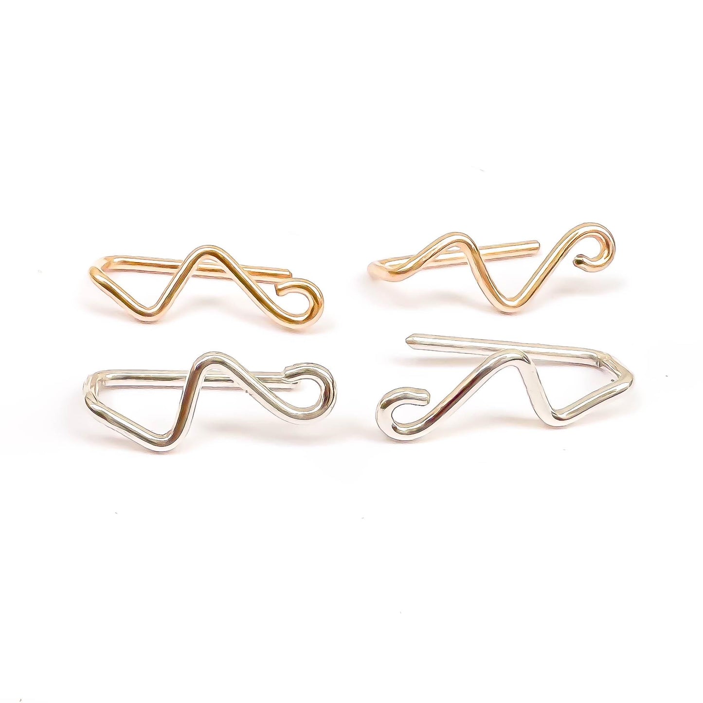 Curl Mini Ear Climber Earrings, 14K Gold Filled