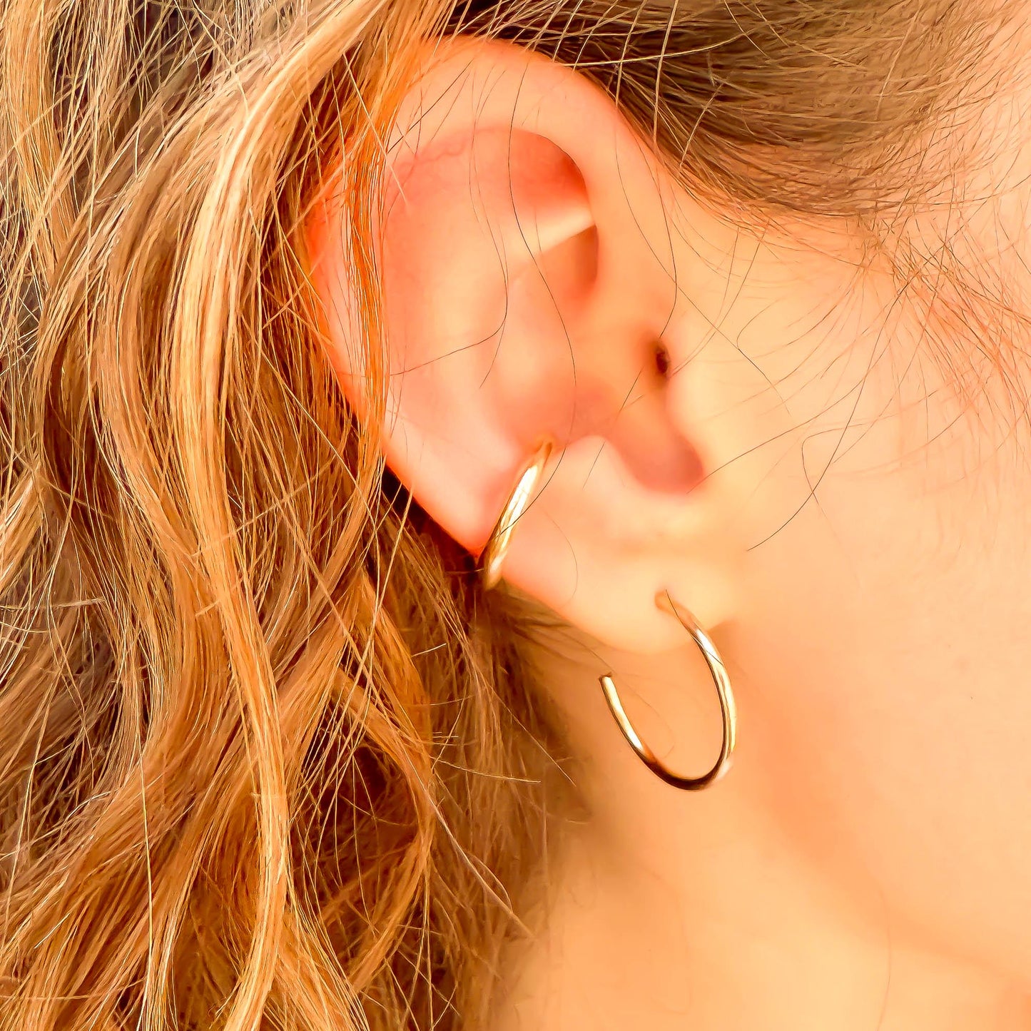 Thick Round Conch Ear Cuff, 14K Gold Filled