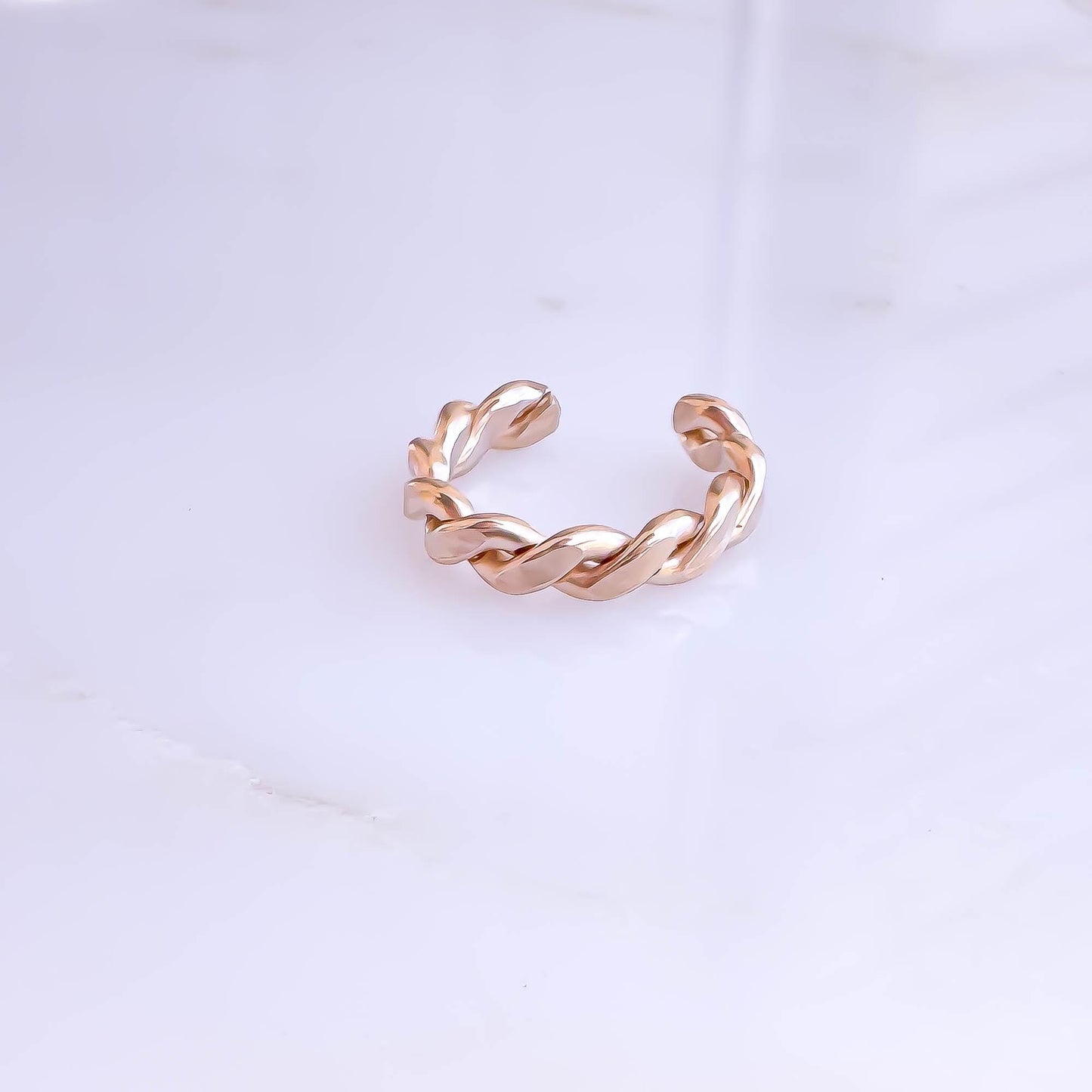 Conch Twist Ear Cuff, 14K Rose Gold Filled