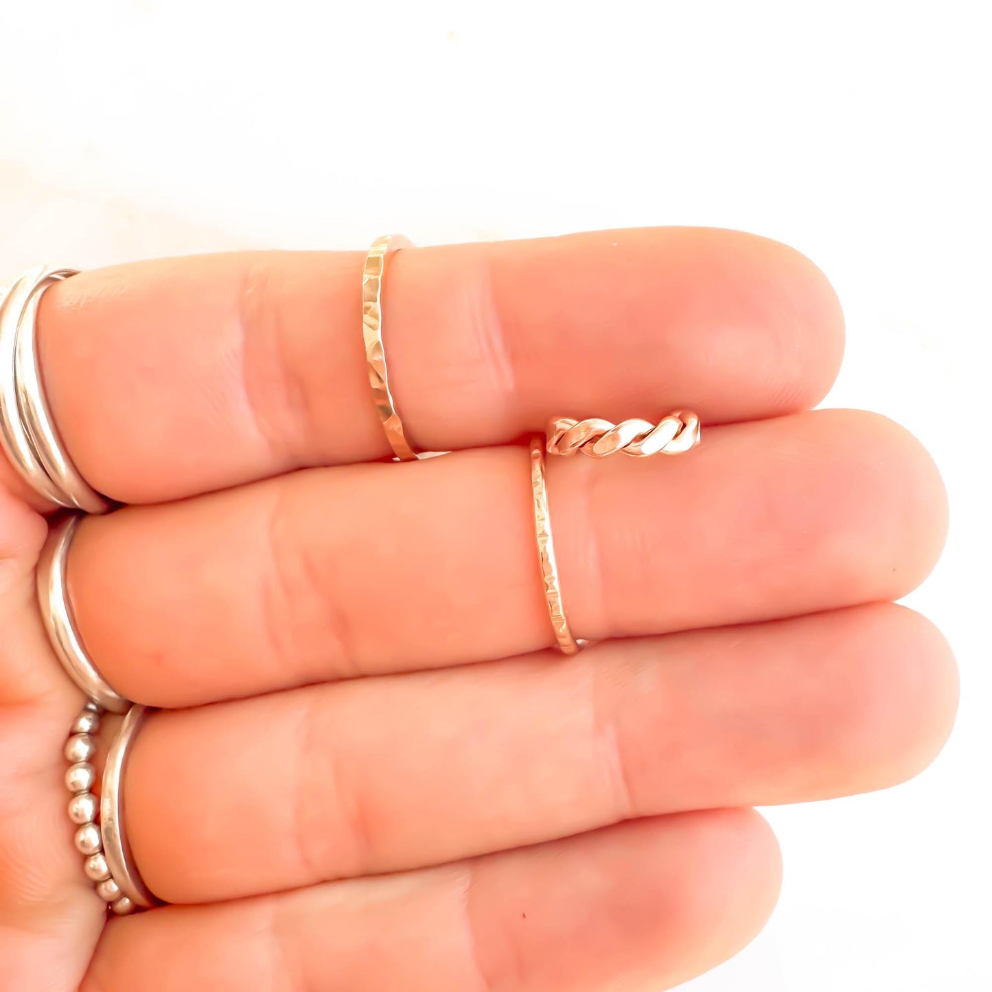 Twist Ear Cartilage Ear Cuff, 14K Rose Gold Filled