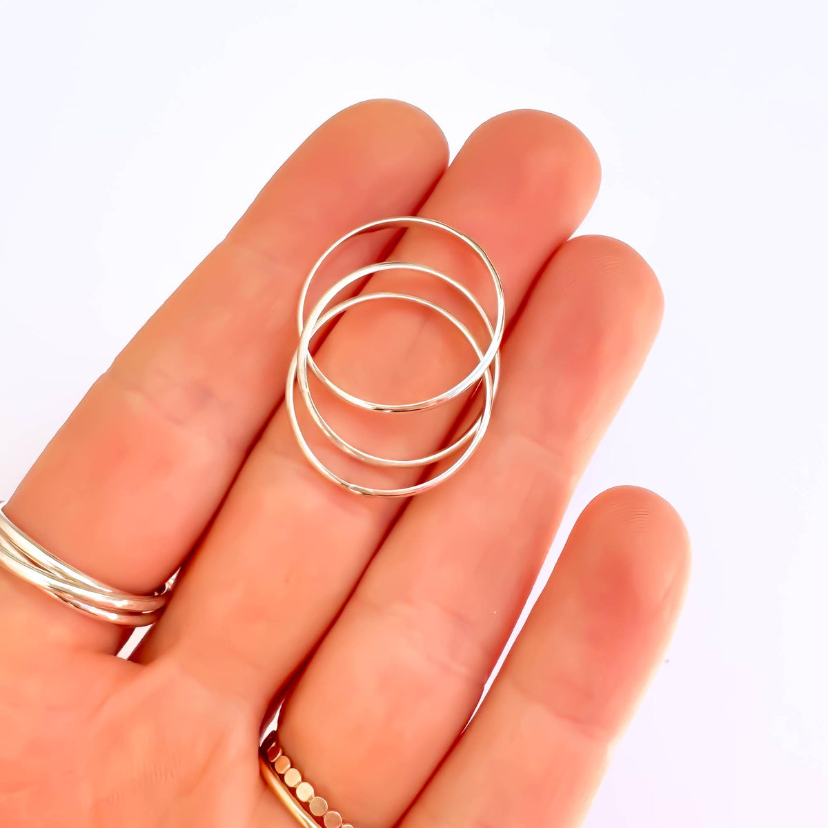 Triple Band Fidget Ring 925 Sterling Silver