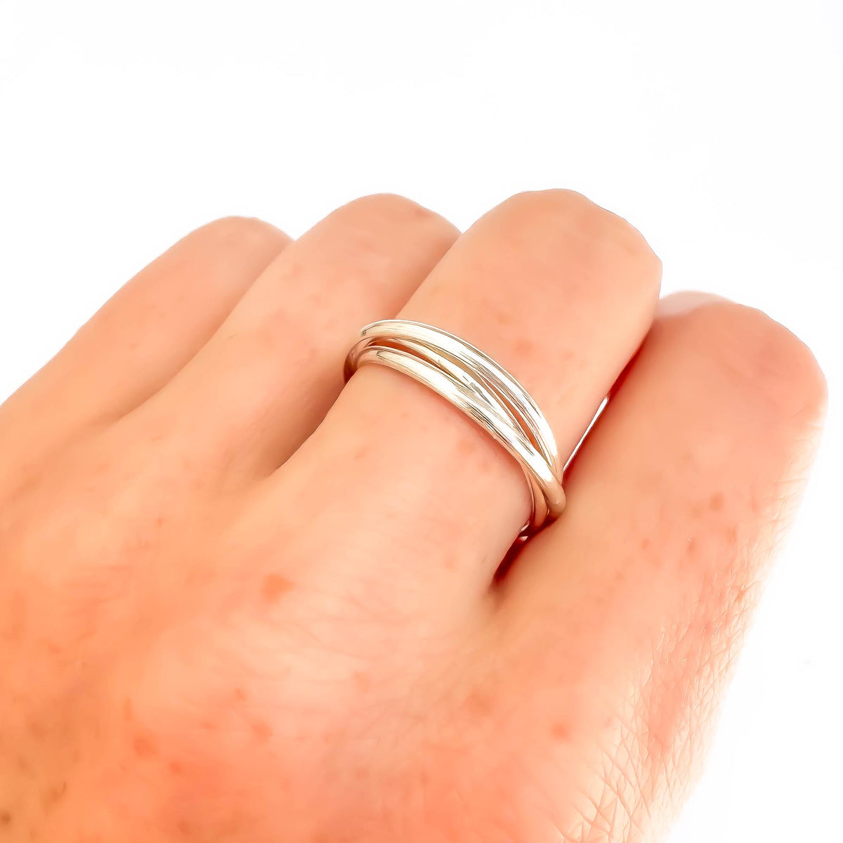Triple Band Fidget Ring 925 Sterling Silver