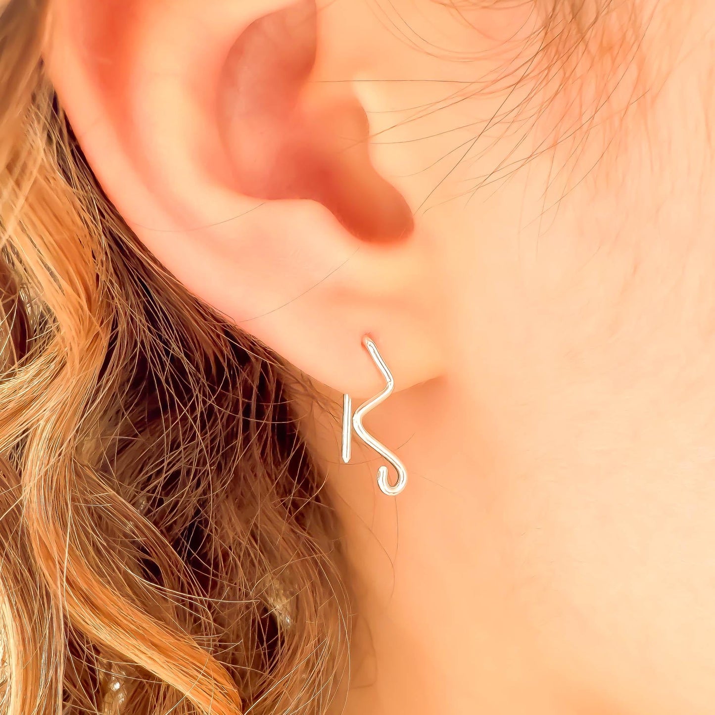 Curl Mini Ear Climber Earrings, 14K Gold Filled
