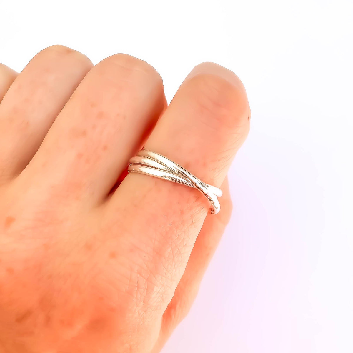 Triple Band Fidget Ring 925 Sterling Silver