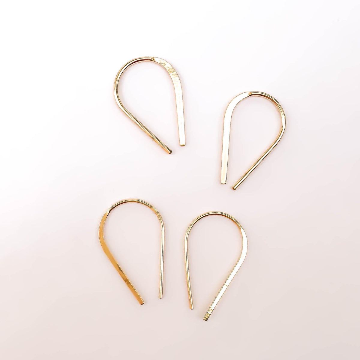 Bold Horseshoe Hoop Earrings, 14K Gold Filled or 925 Sterling Silver