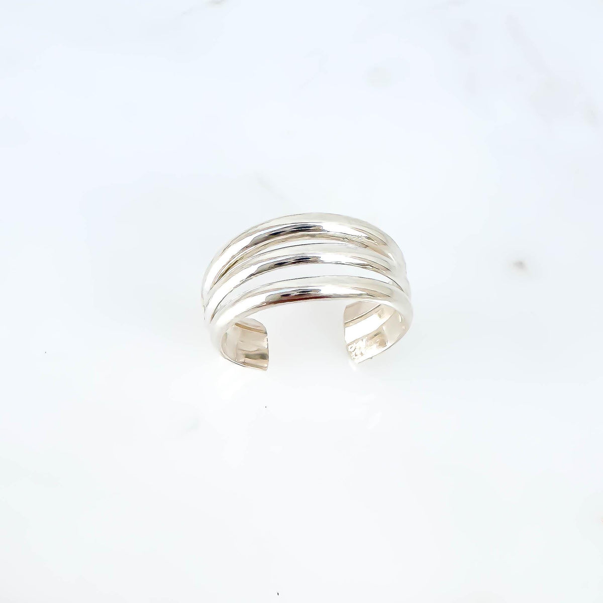 3 Band Conch Ear Cuff, Sterling Silver