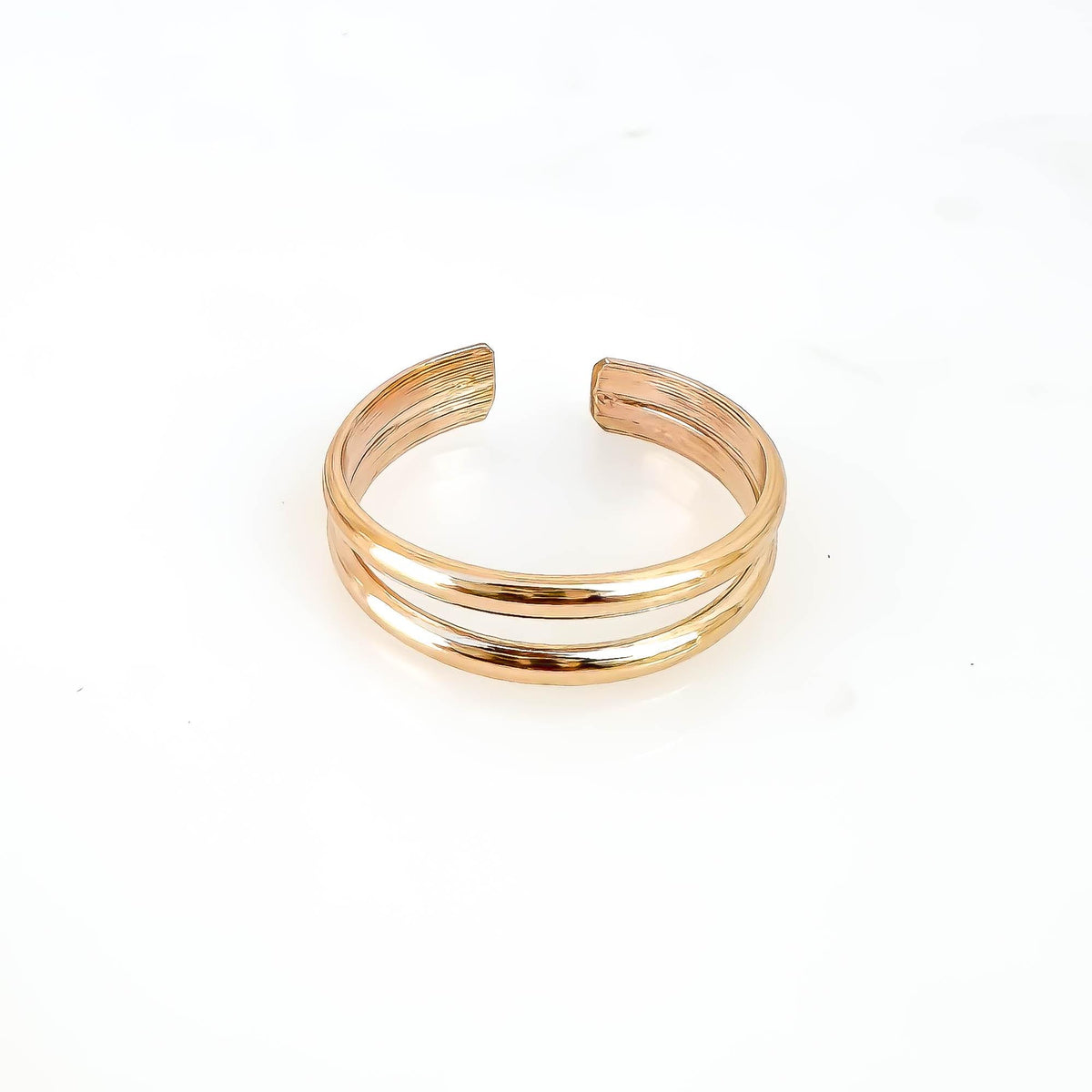 Double Band Toe Ring, 14K Gold Filled