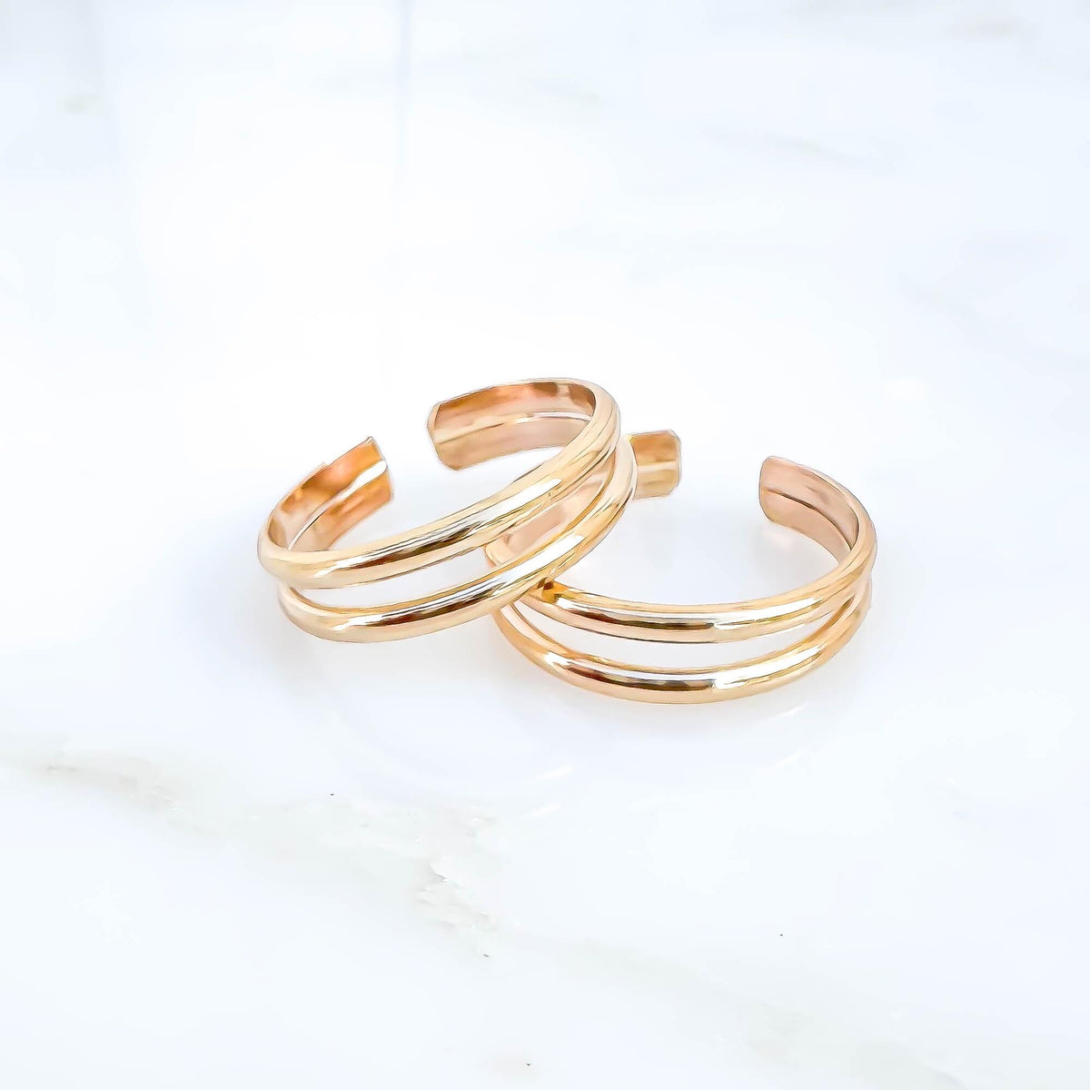 Double Band Toe Ring, 14K Gold Filled