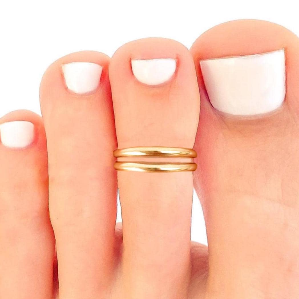 Double Band Toe Ring, 14K Gold Filled