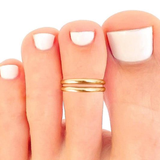 Double Band Toe Ring, 14K Gold Filled