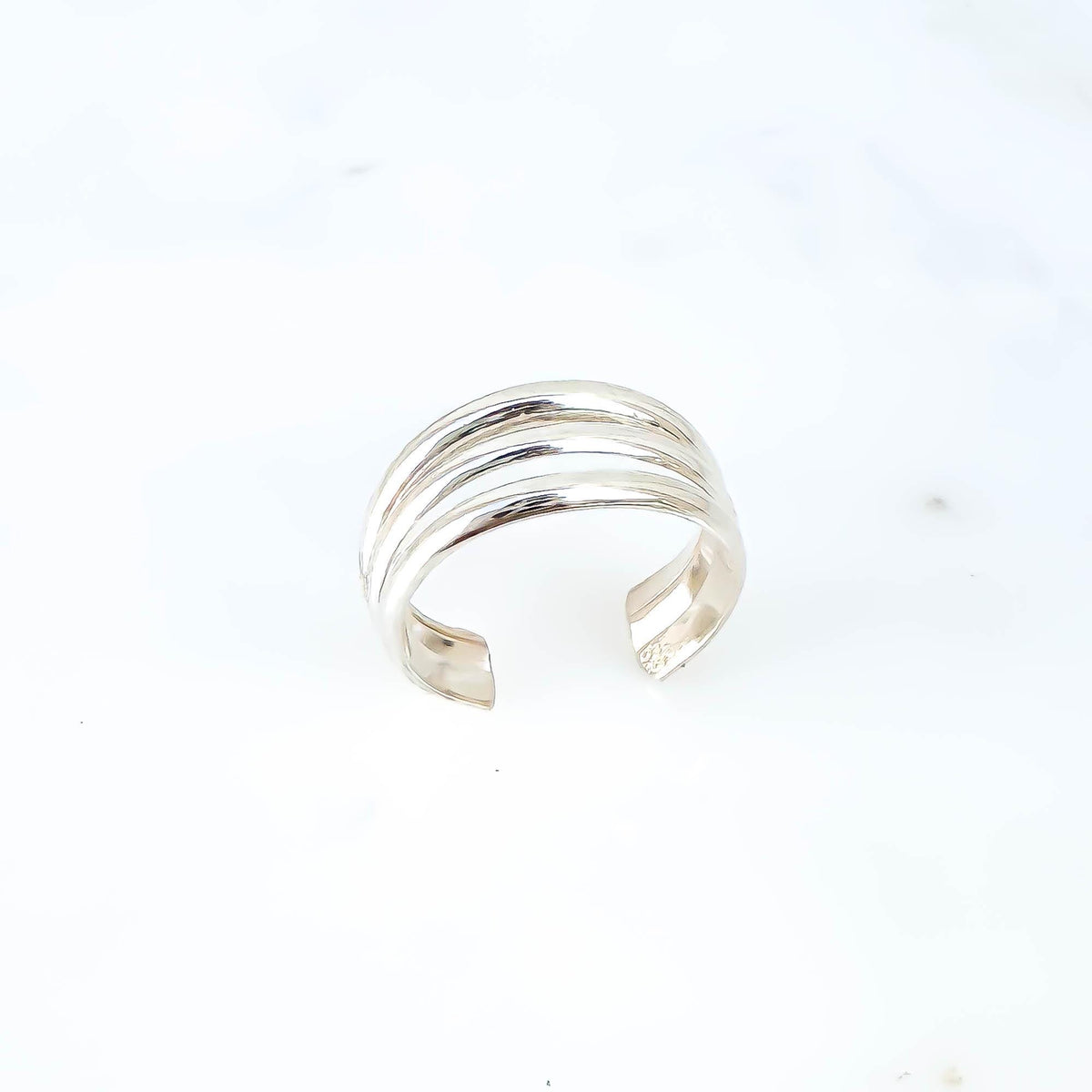 3 Band Conch Ear Cuff, Sterling Silver