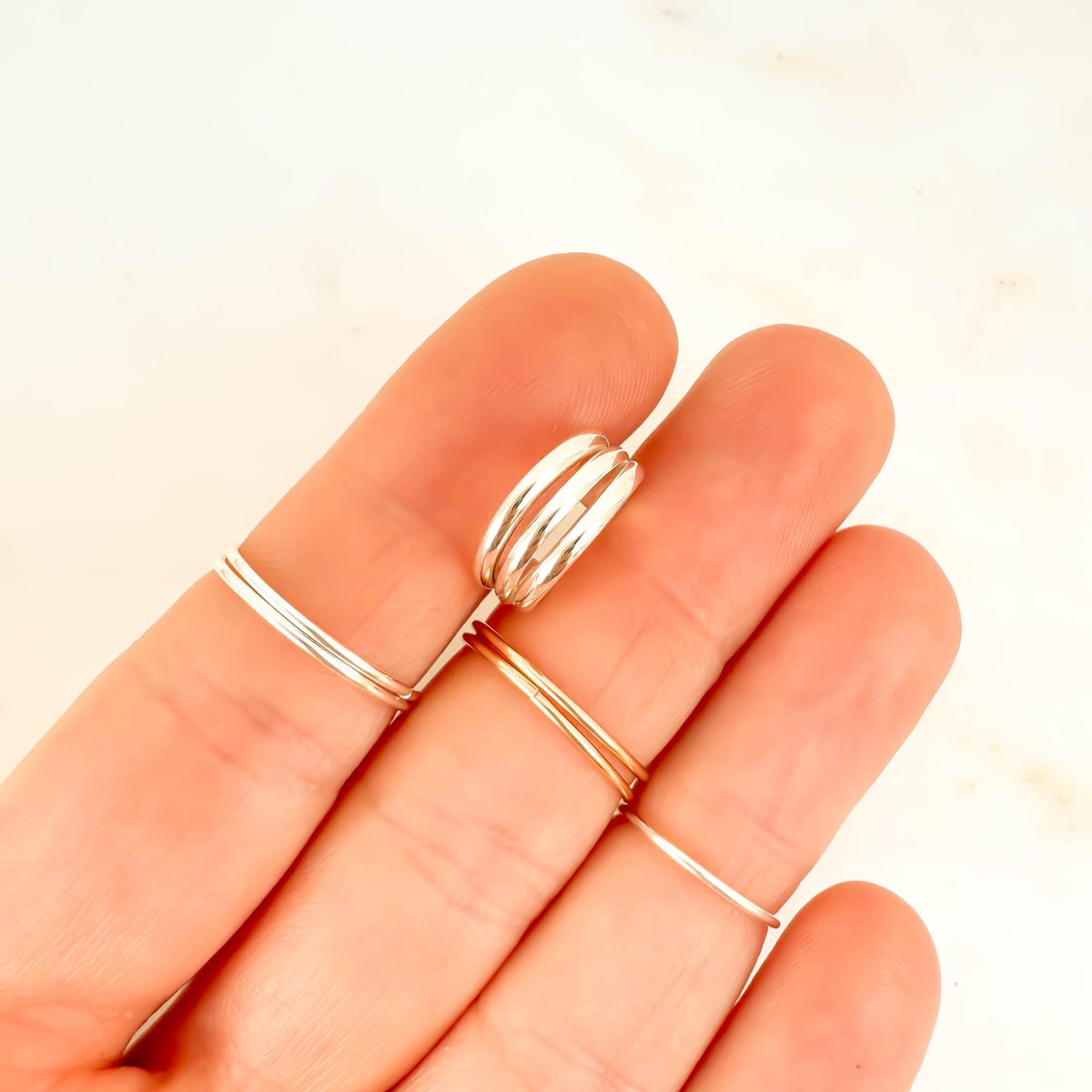 3 Band Conch Ear Cuff, Sterling Silver