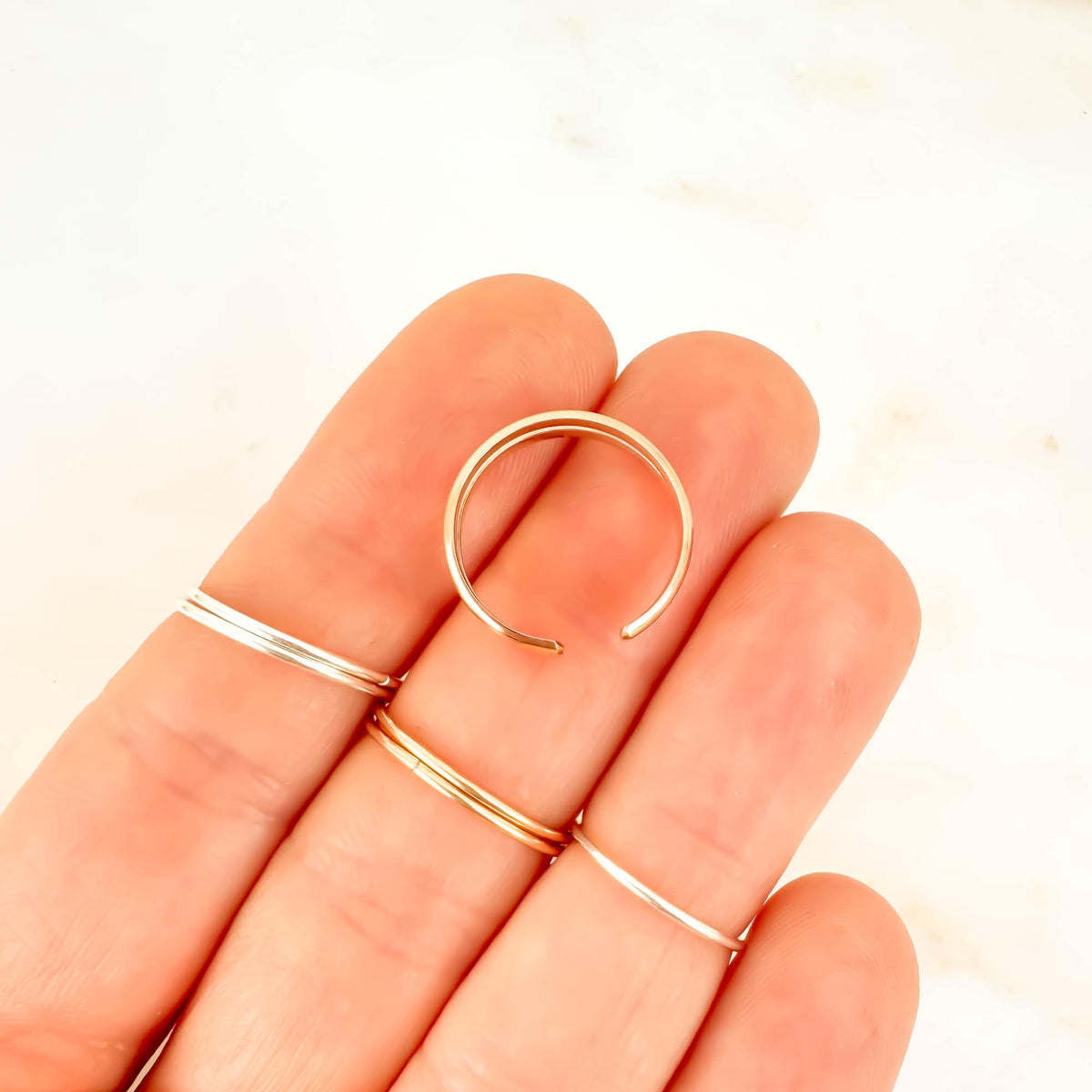 Double Band Toe Ring, 14K Gold Filled