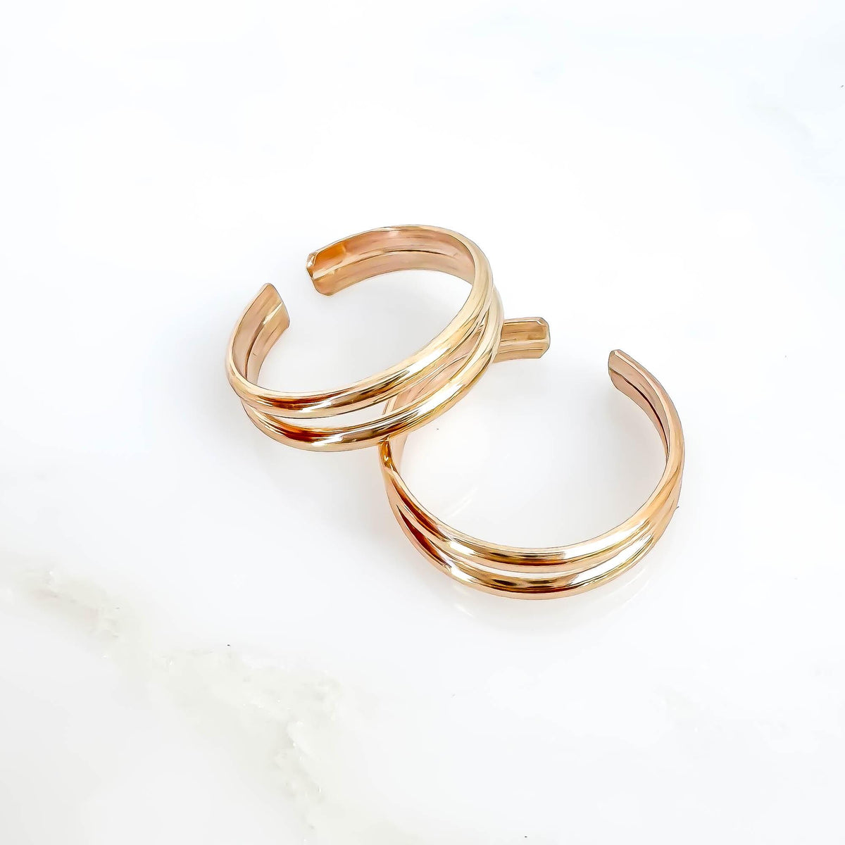 Double Band Toe Ring, 14K Gold Filled