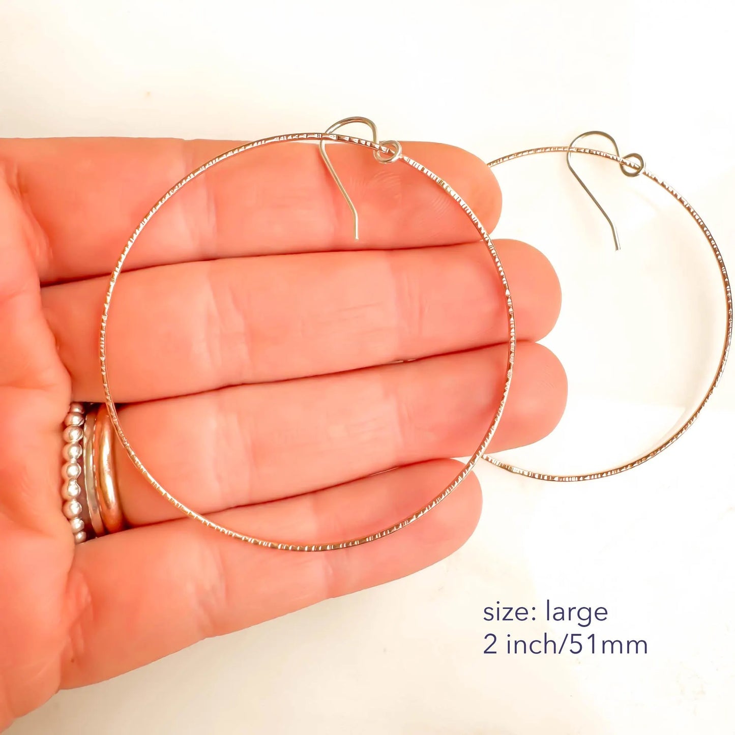 Forward Facing Hoops, 14K Rose Gold Filled & Silver
