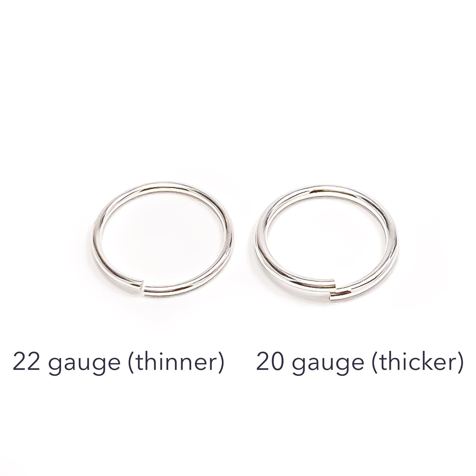 nose ring hoop, 22 gauge and 20 gauge