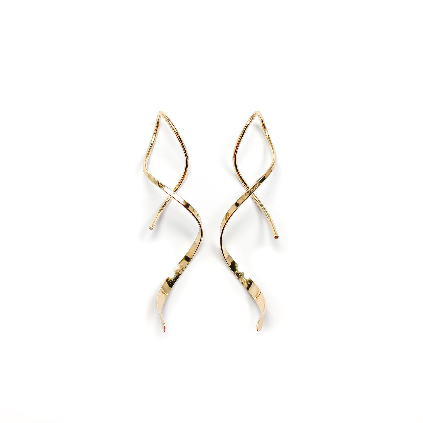 Solid 14K Gold Spiral Earrings